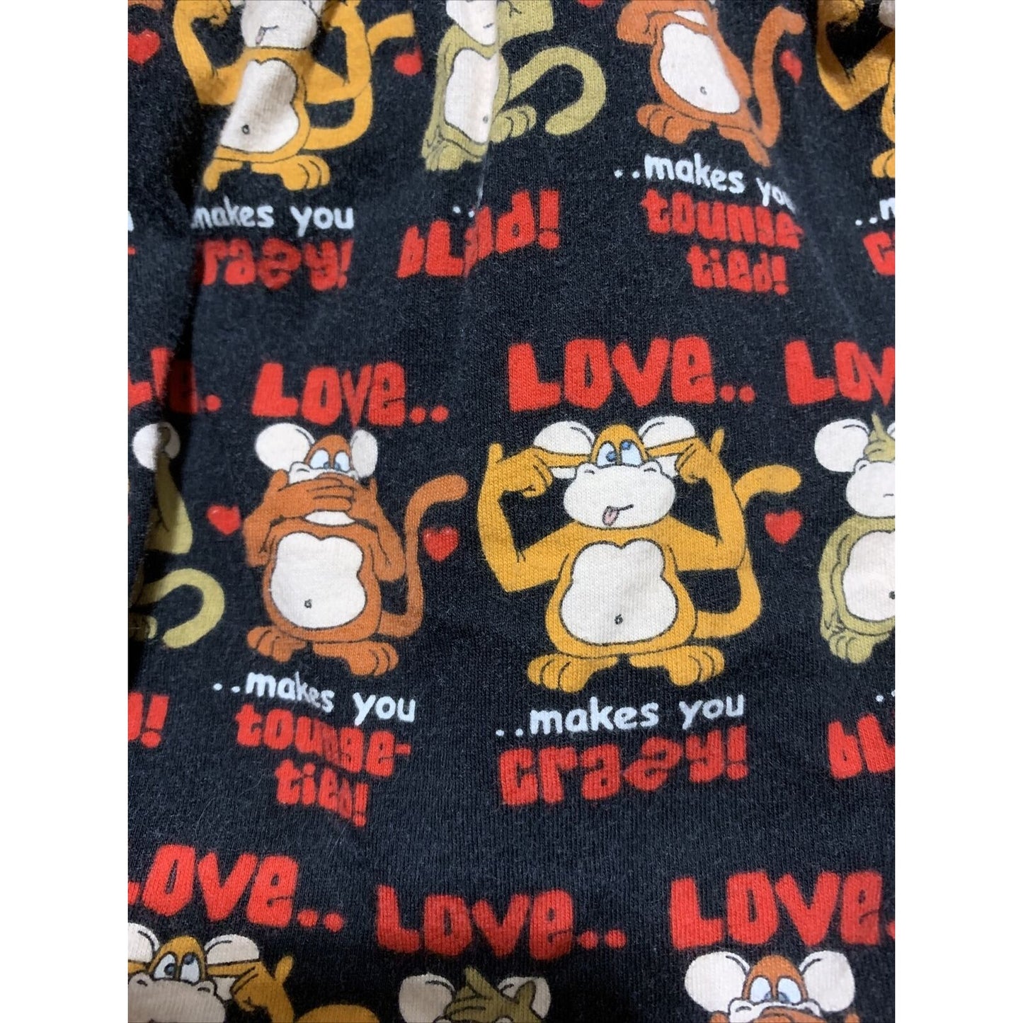 Addiction Lounge Pants Large Monkeys Love..,
