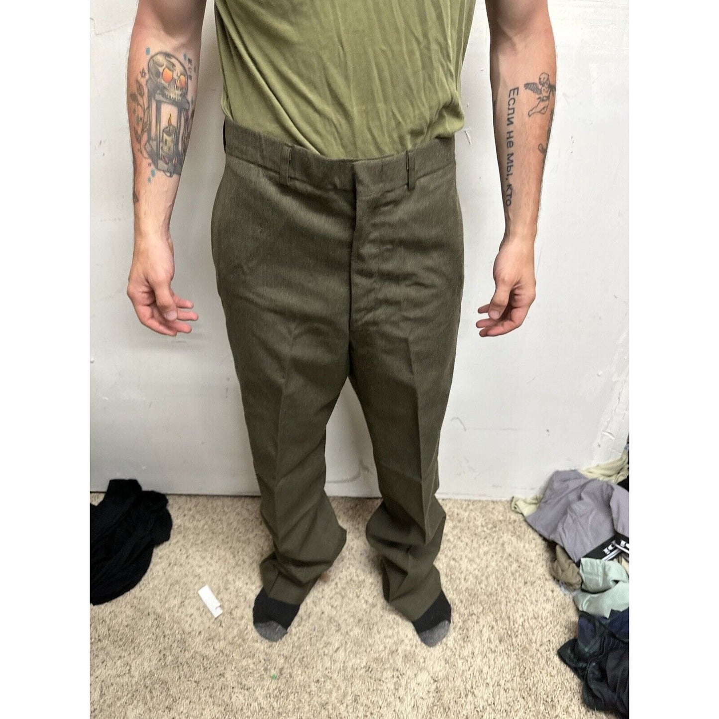 Men’s Usmc Marines Green Size 35L Wool Uniform Pants Only