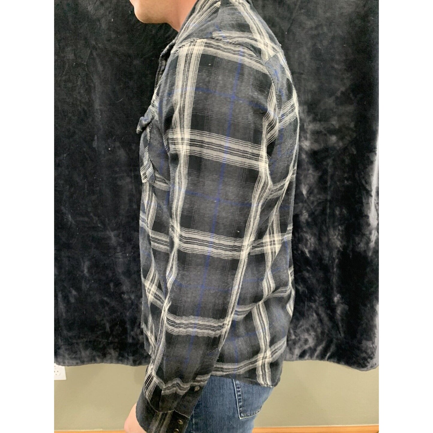 NEW American Eagle Mens Snap Button Down Shirt Size Large Seriously Soft Western