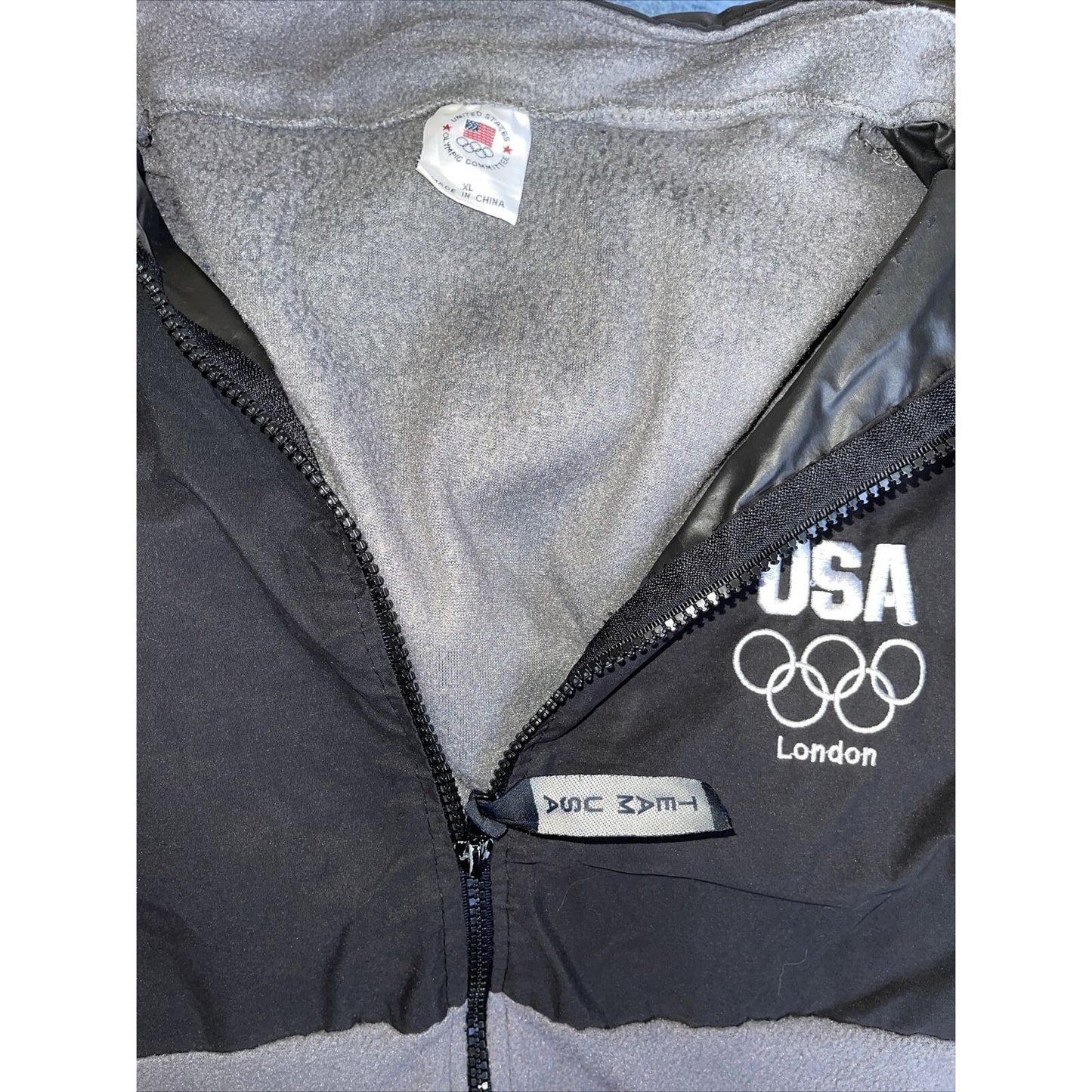 men's XL usa olympics london team usa full zip jacket black and gray