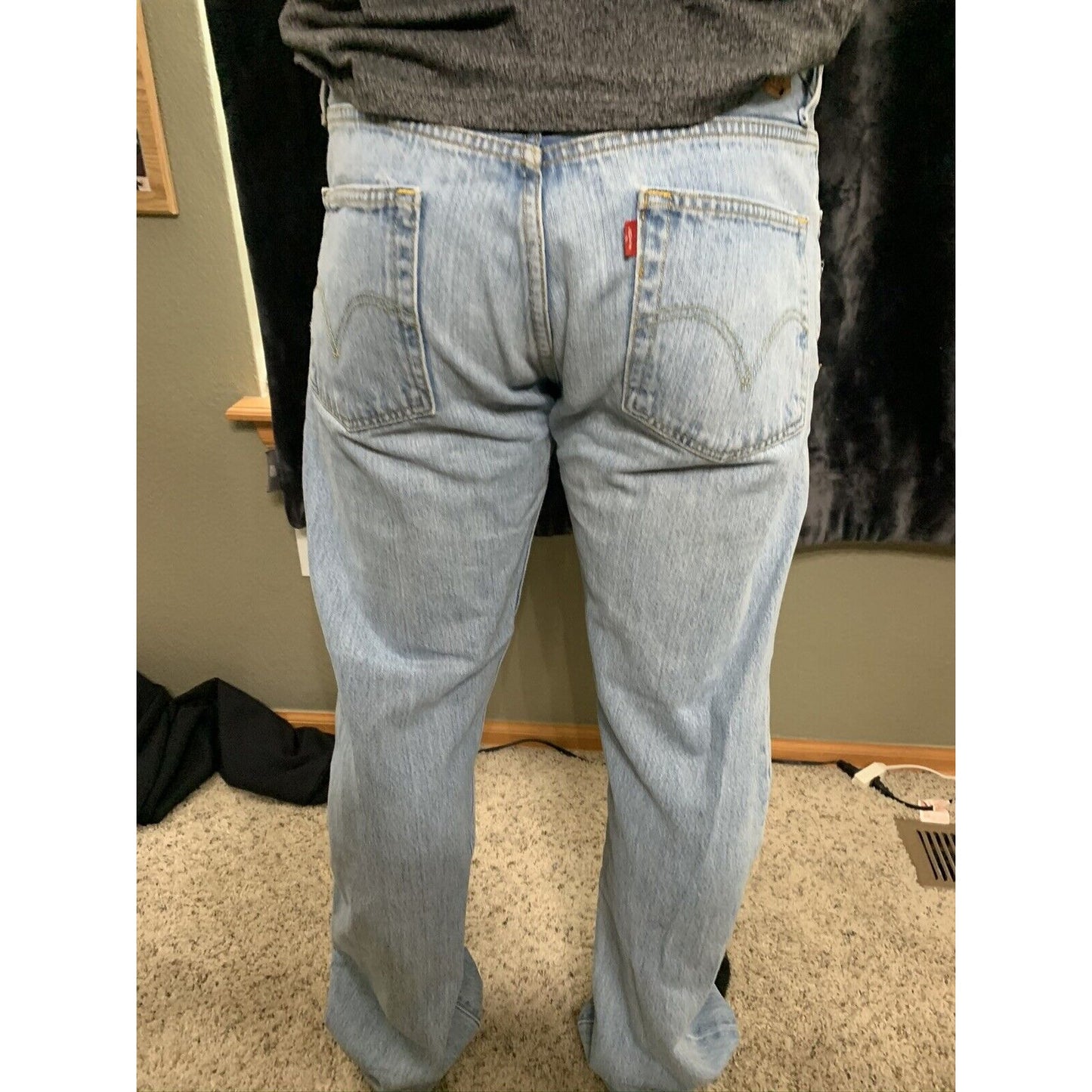 Men’s LEVI STRAUSS 505 Jeans Gray Straight Fit 34x34