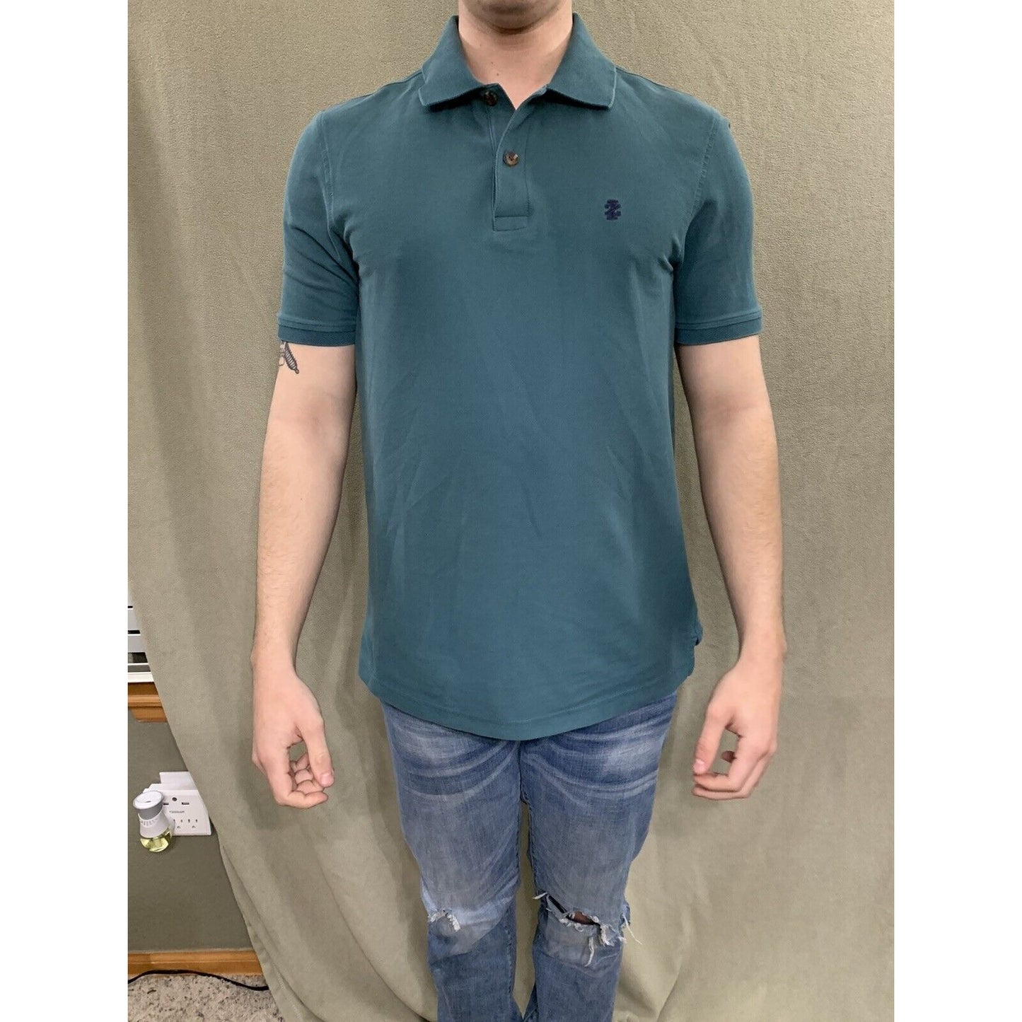 Izod Men’s Green Short Sleeve Collared Polo Golf Shirt Size Medium