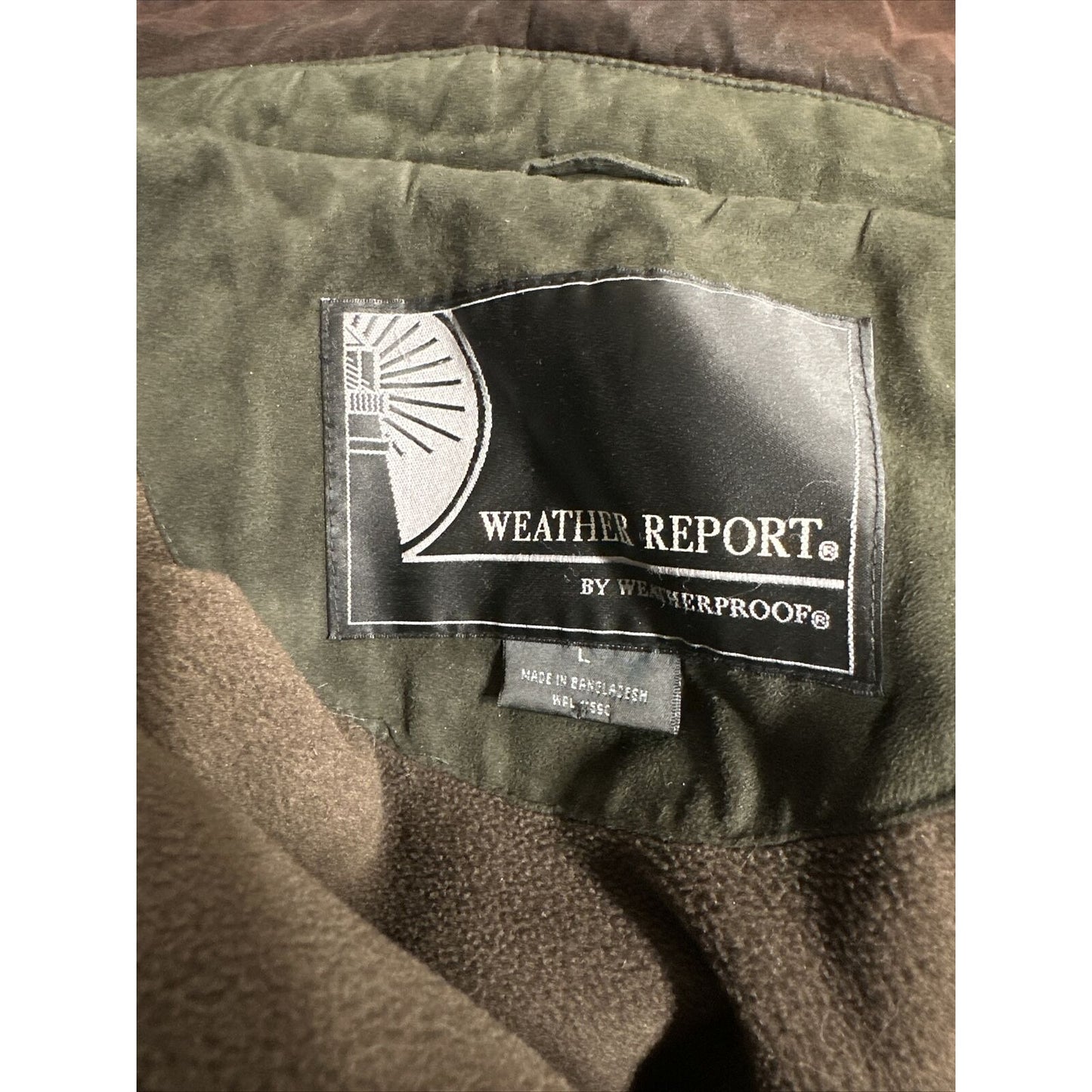Men’s Forest Green Weather Report Full Zip Jacket Poly Suede Look