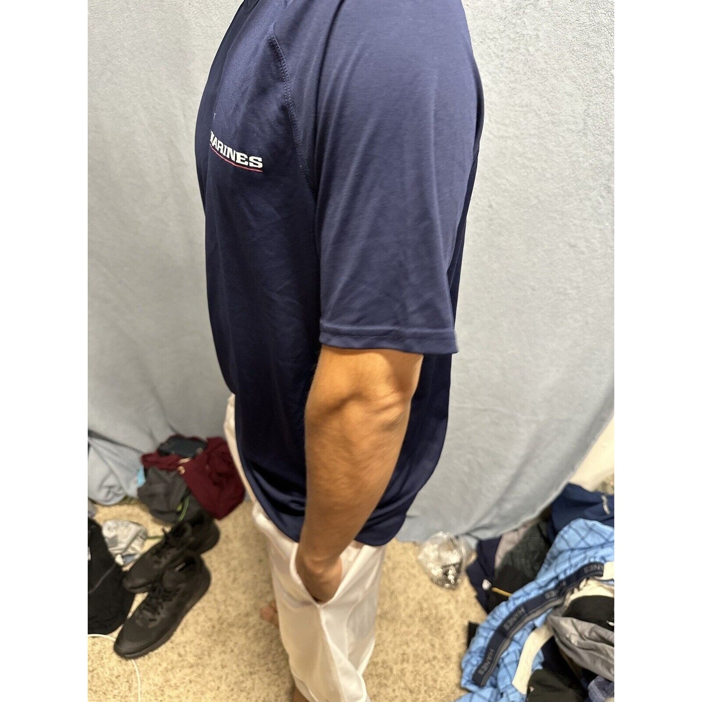 Men’s Athletic Dark Blue Large Marines Compression Tshirt