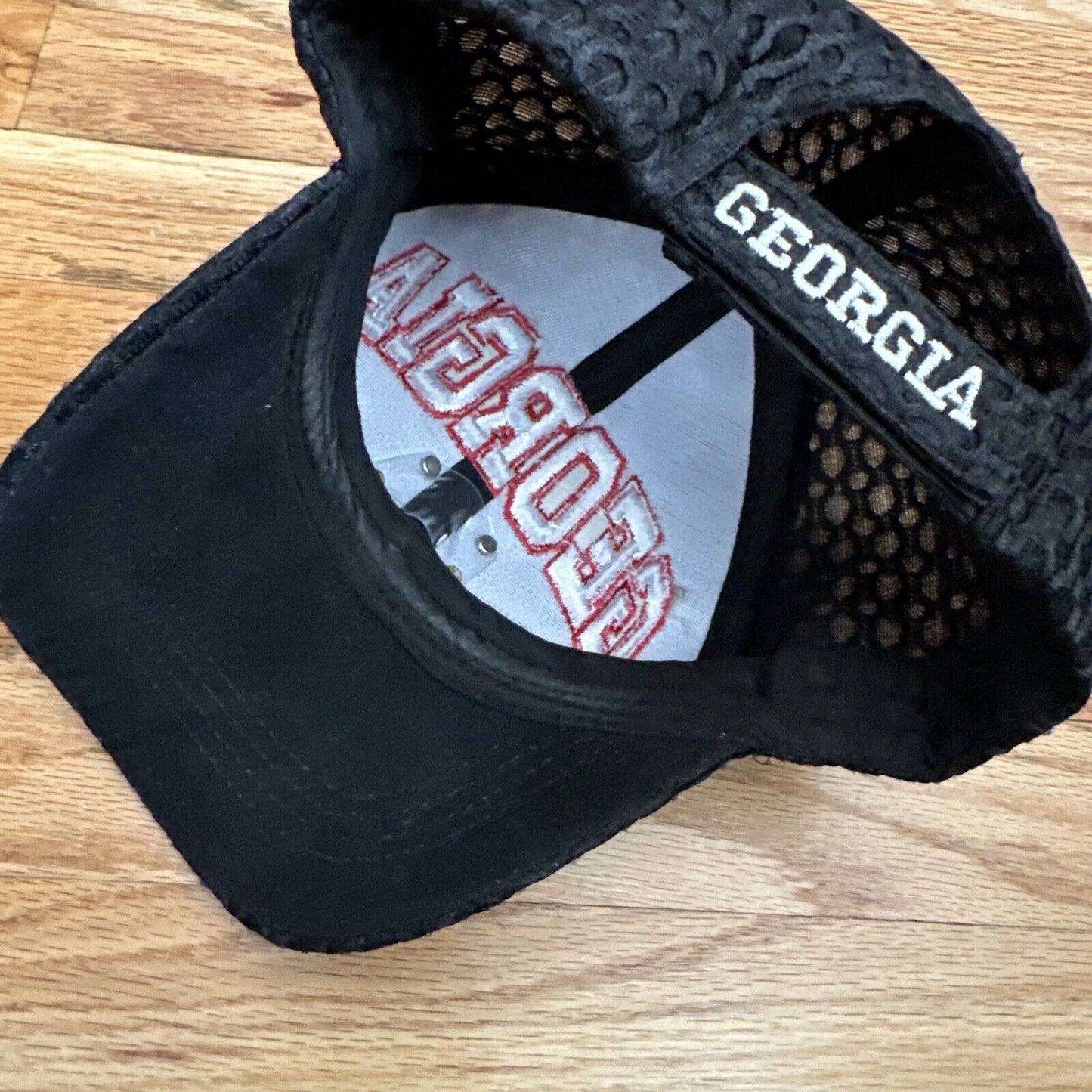 State of Georgia black baseball cap hat cap together