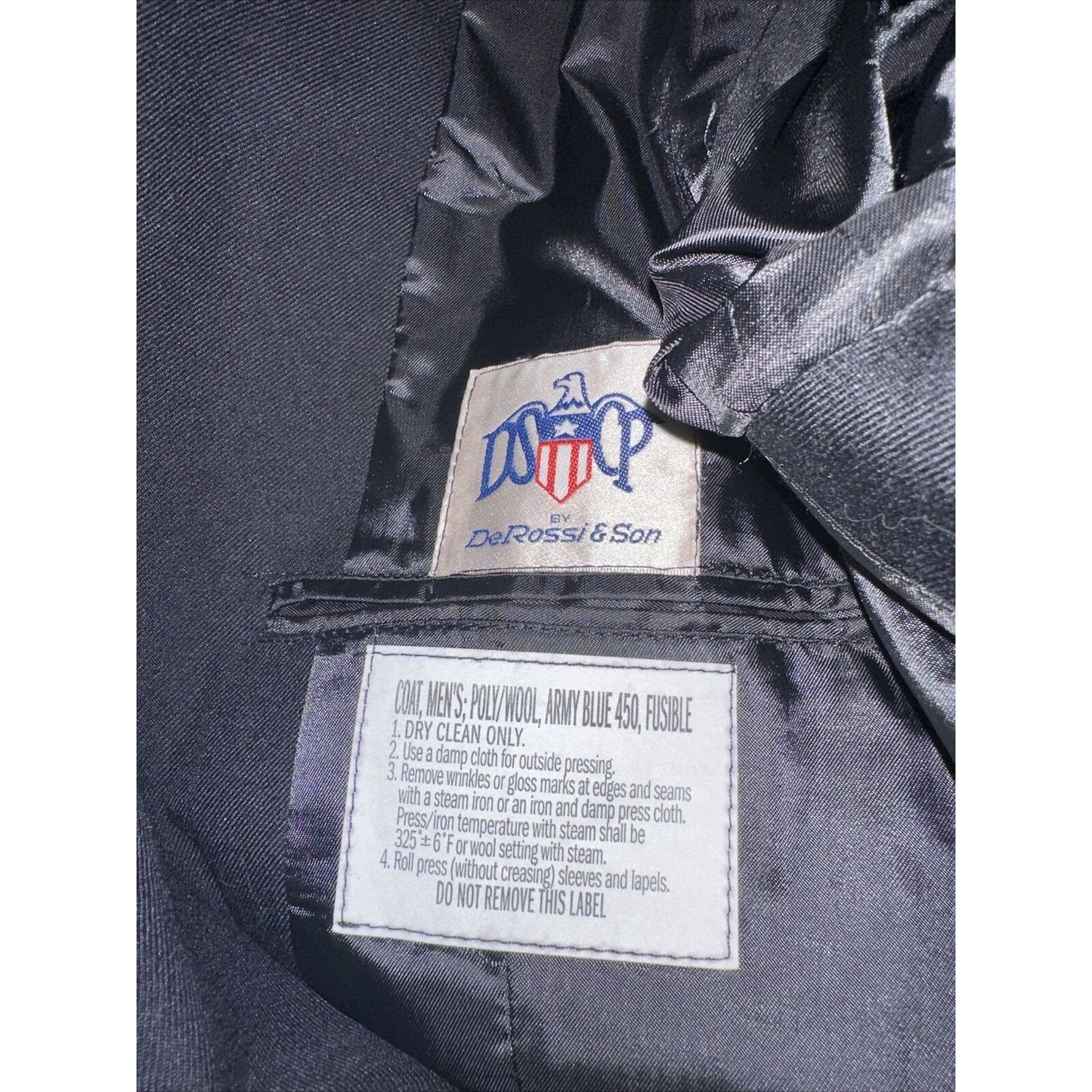 Men’s Army Coat Poly Wool Army Blue 450 42 LC Uniform Service Dress Top Coat