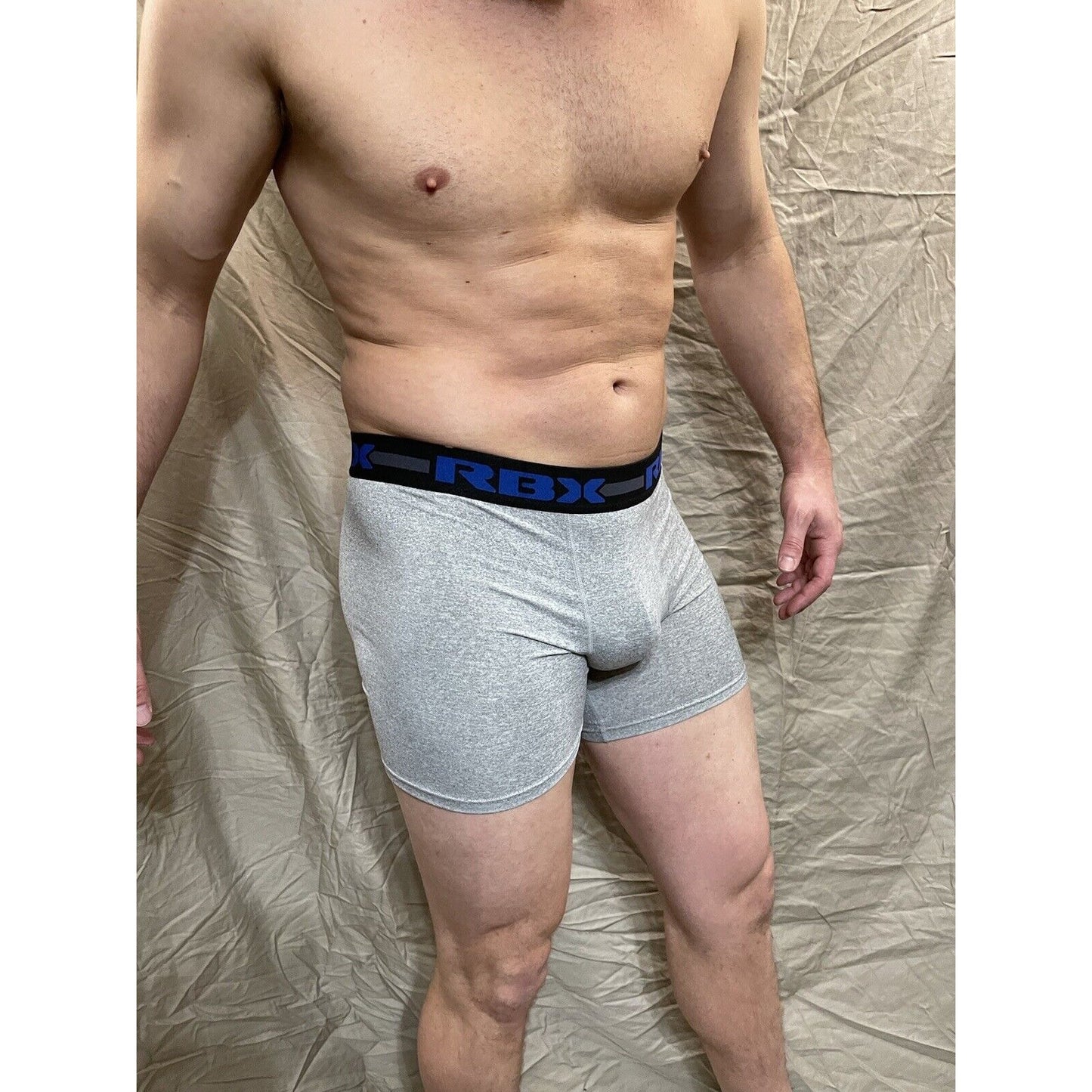 Men's RBX active gray compression shorts medium