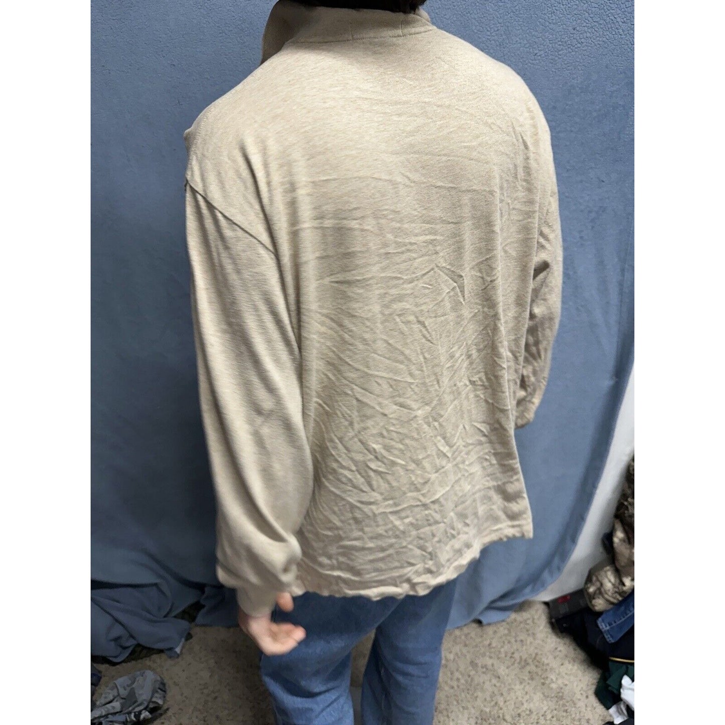 Men’s Tan Polo By Ralph Lauren Long Sleeve Large Long Sleeve Pullover Shirt