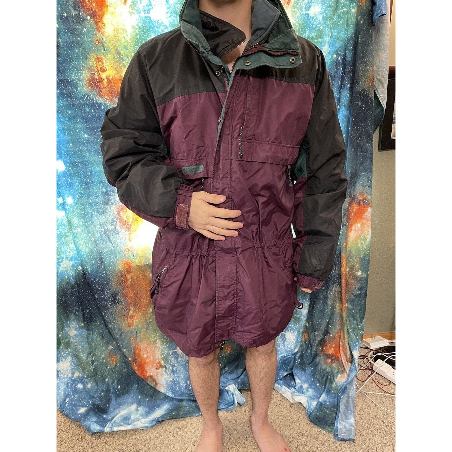 Columbia Sportswear purple and green thick snow jacket