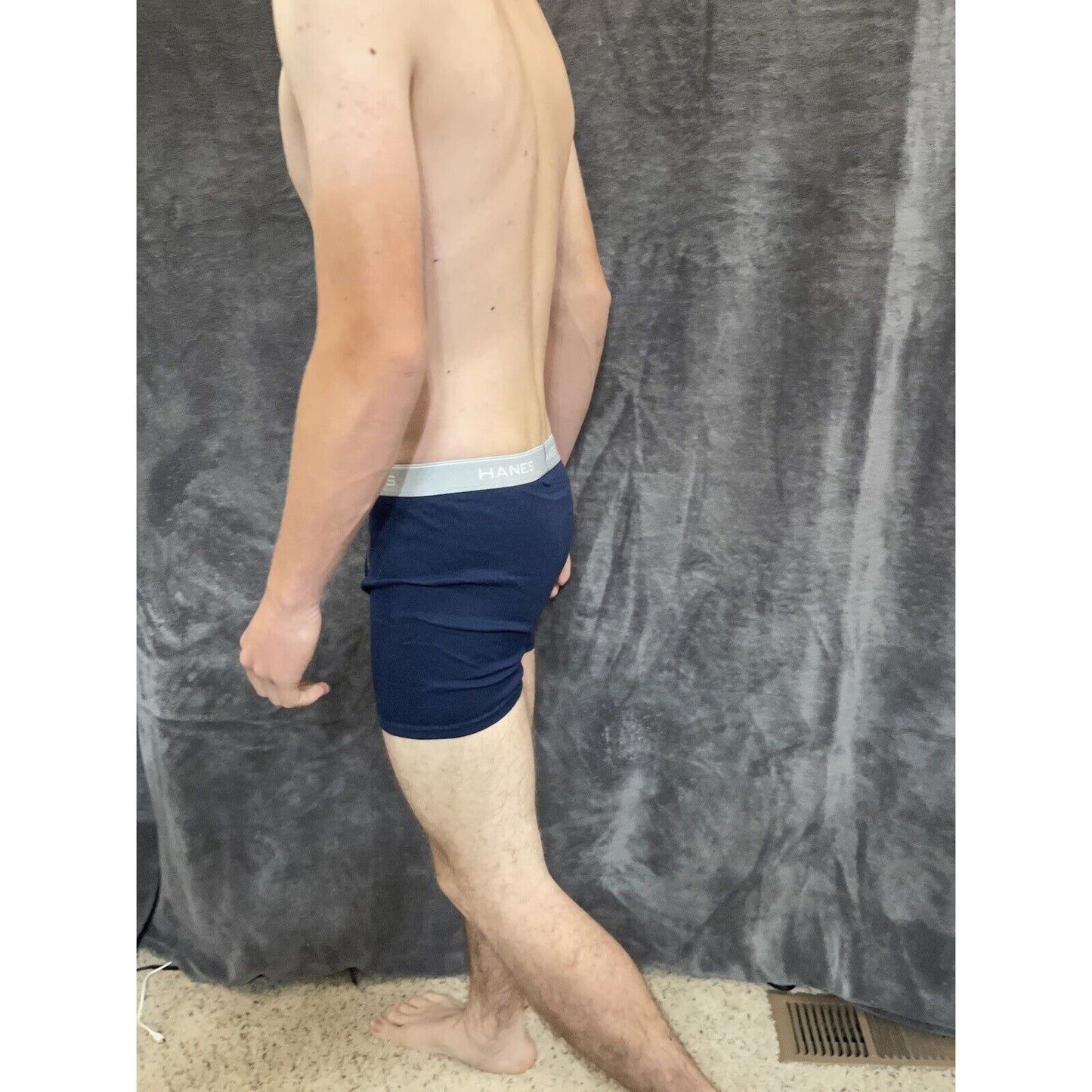 boy's Hanes youth XL Dark Blue With Yellow boxer brief