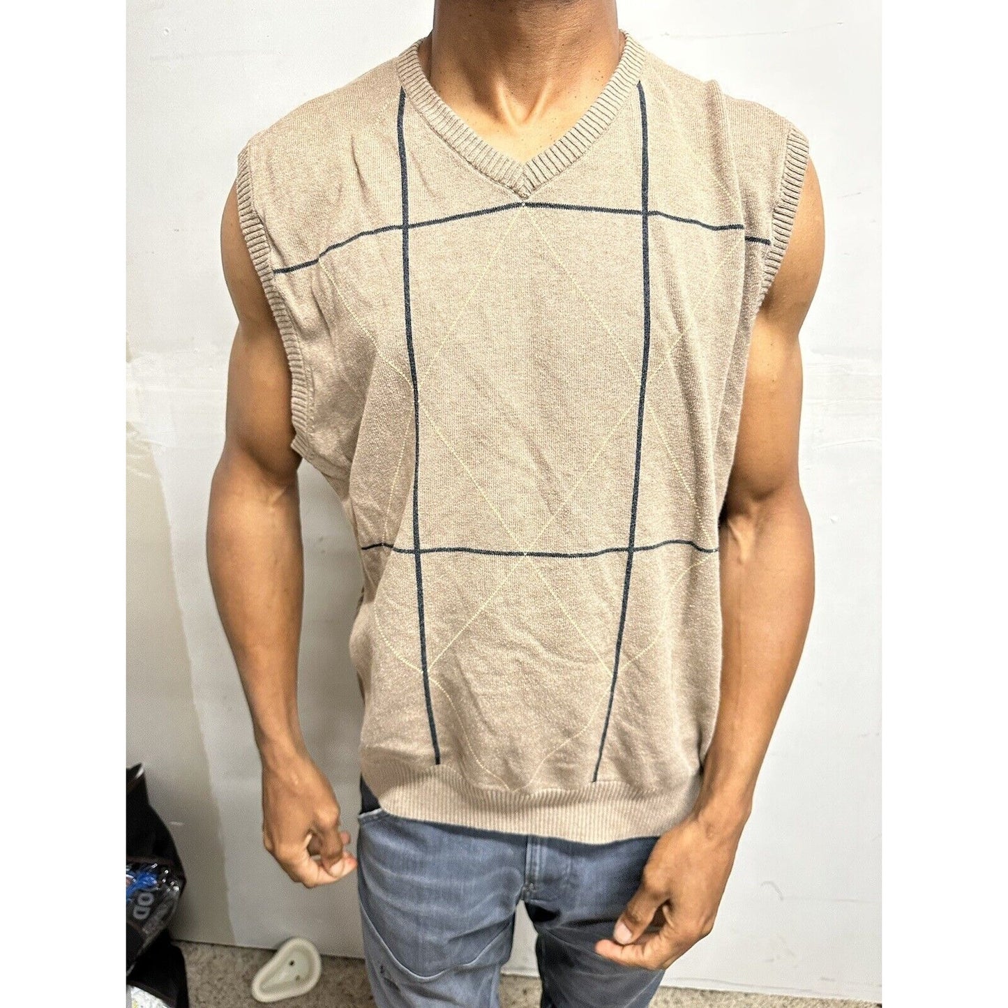 Men’s Dockers Sleeveless XL Tan Sweater