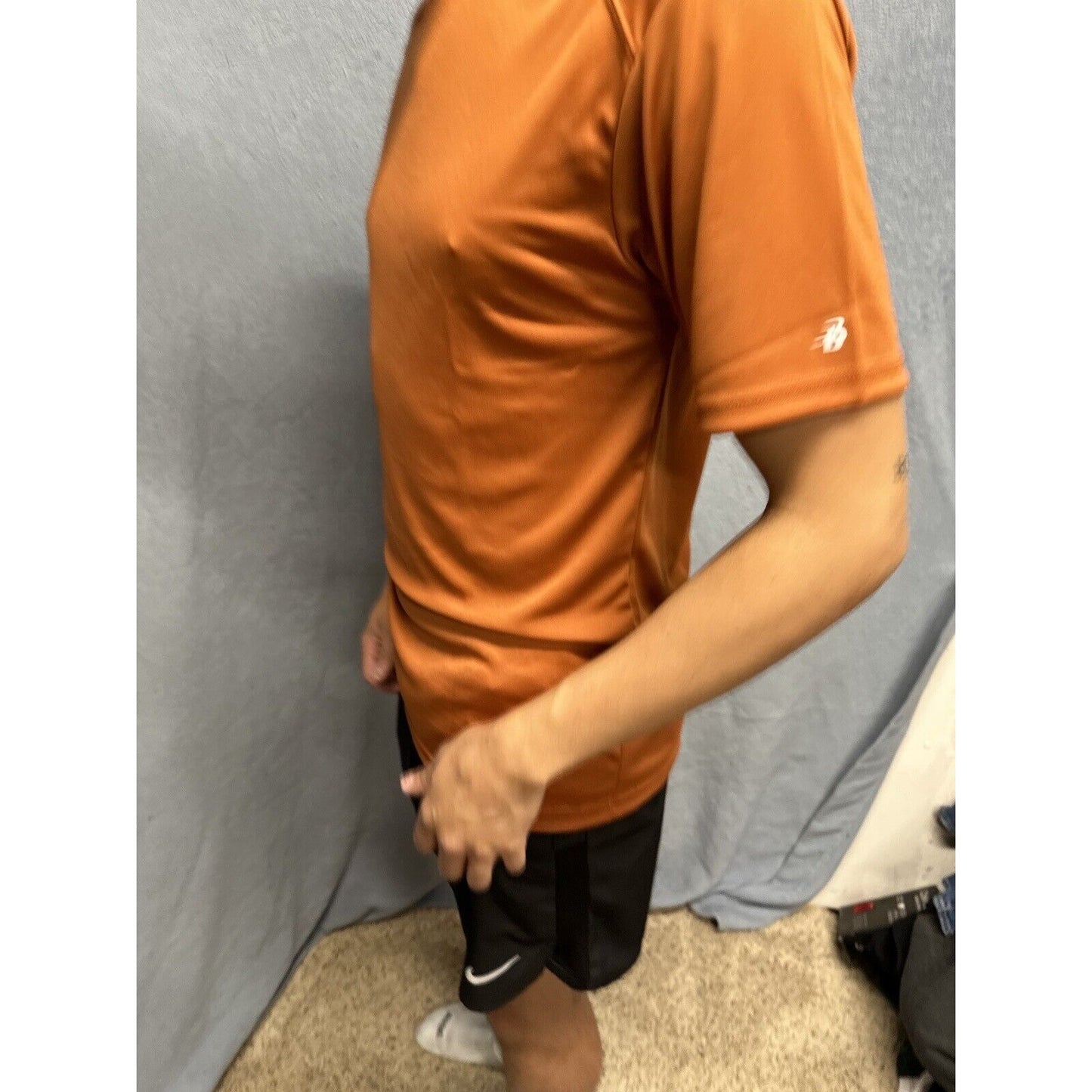 Men’s Small Badger Sport Burnt Orange Short Sleeve Tshirt Polyester