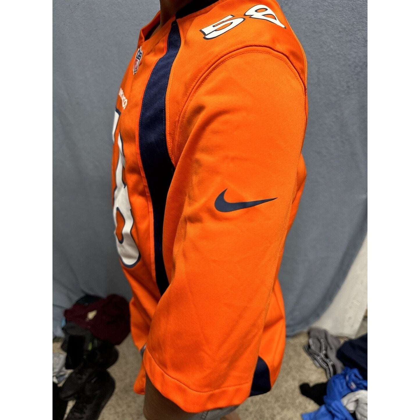 Men’s Denver Broncos Orange NFL Medium On Field Nike Football Jersey #58 Miller