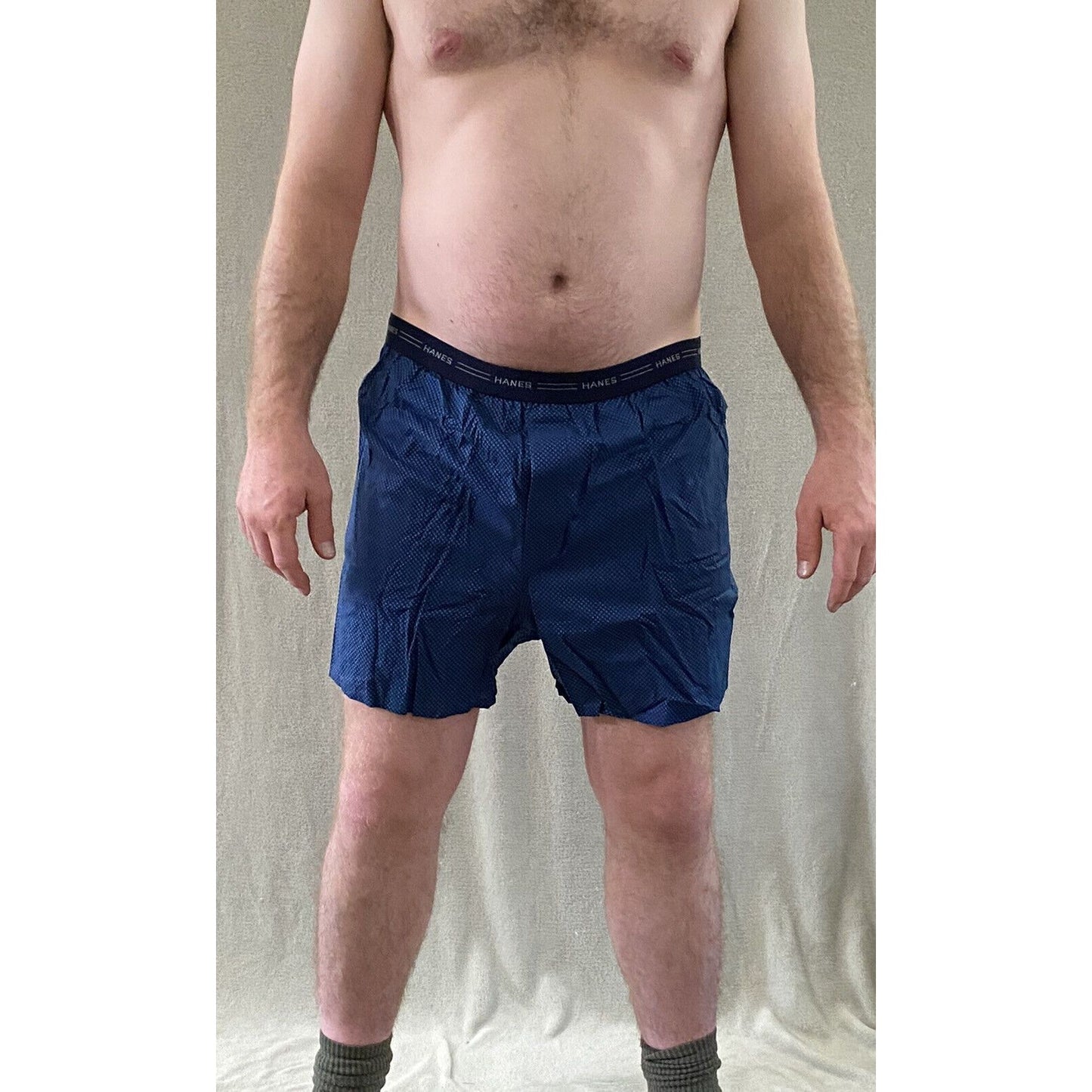 Hanes Men’s XL Blue Polkadots Cotton Boxer Shorts