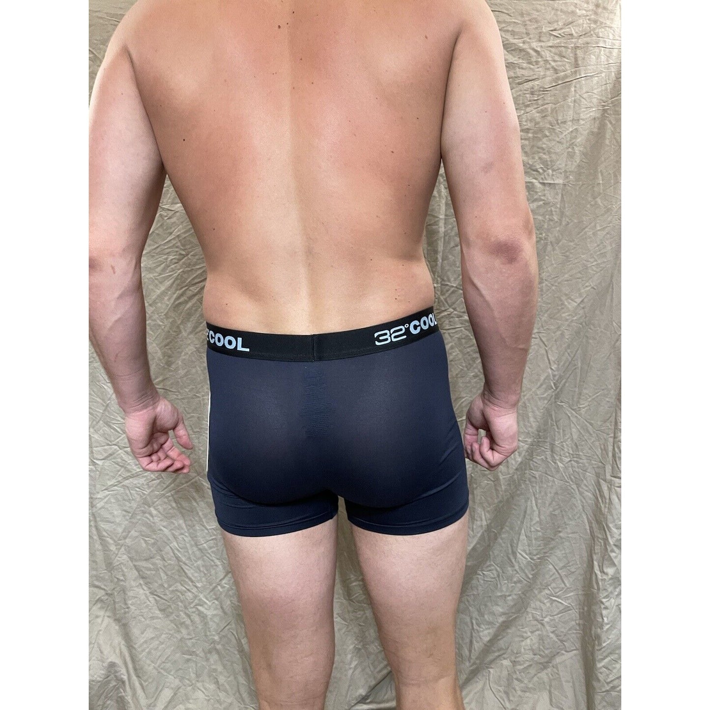 men's 32 degree cool navy compression boxer brief Medium