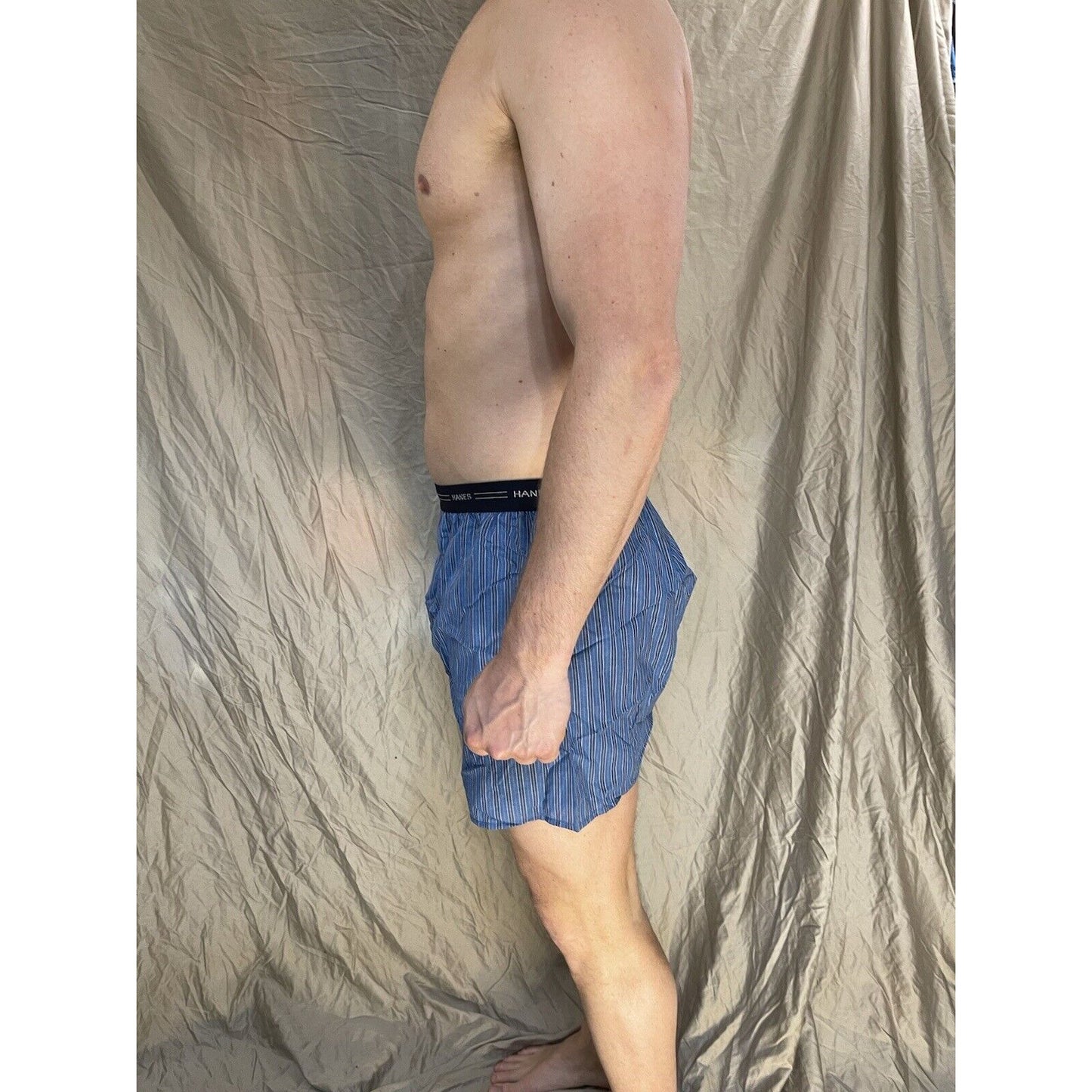 men's large hanes confort flex blue Striped boxer shorts