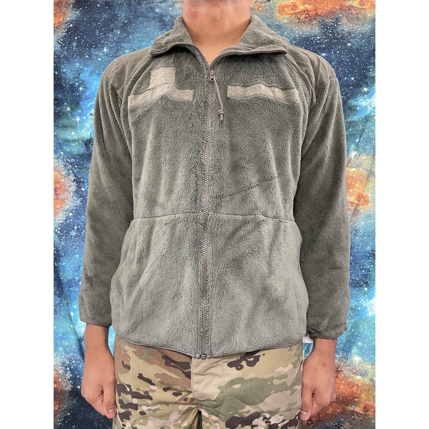 Men’s Small Short Sage Green Fleece Zip Jacket Cold Weather Gen III