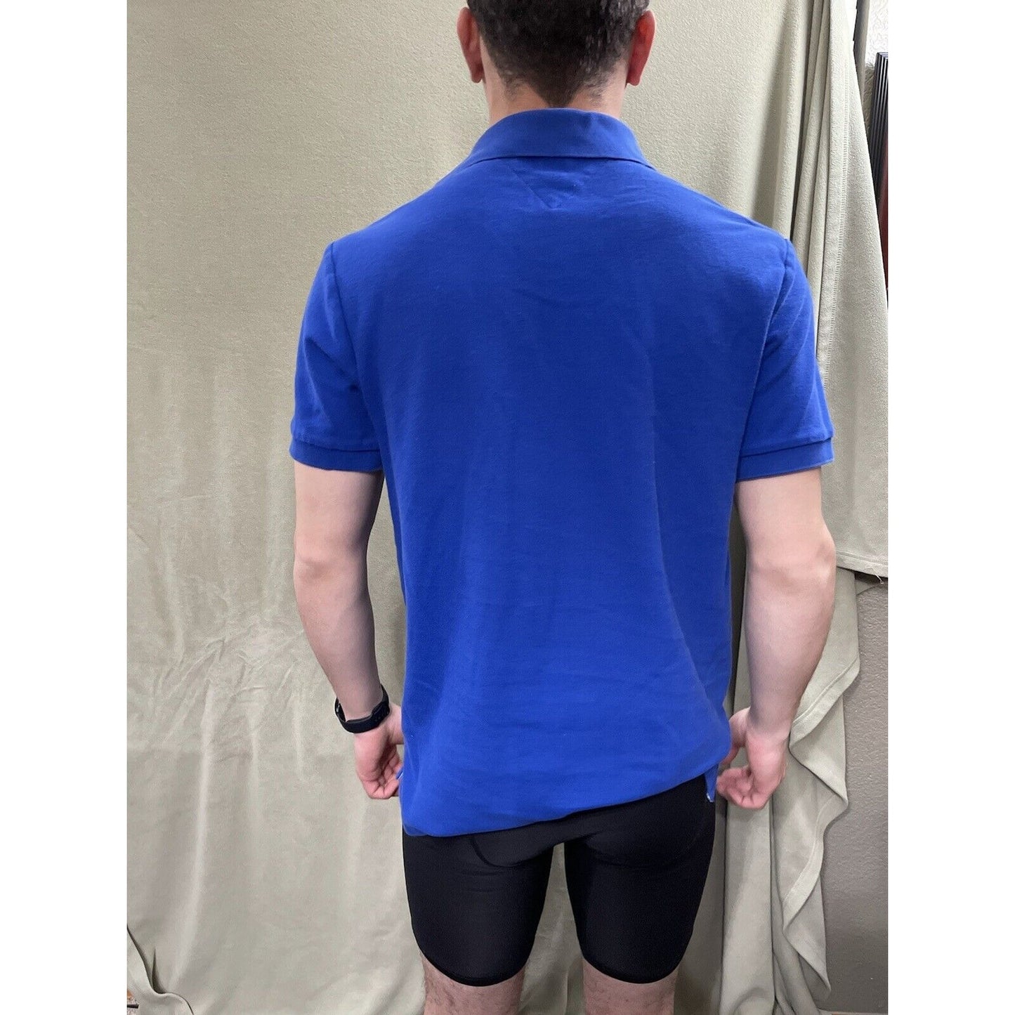 Tommy Hilfiger Polo Royal Blue Classic Flag Logo Small Short Sleeve Fitted Mens