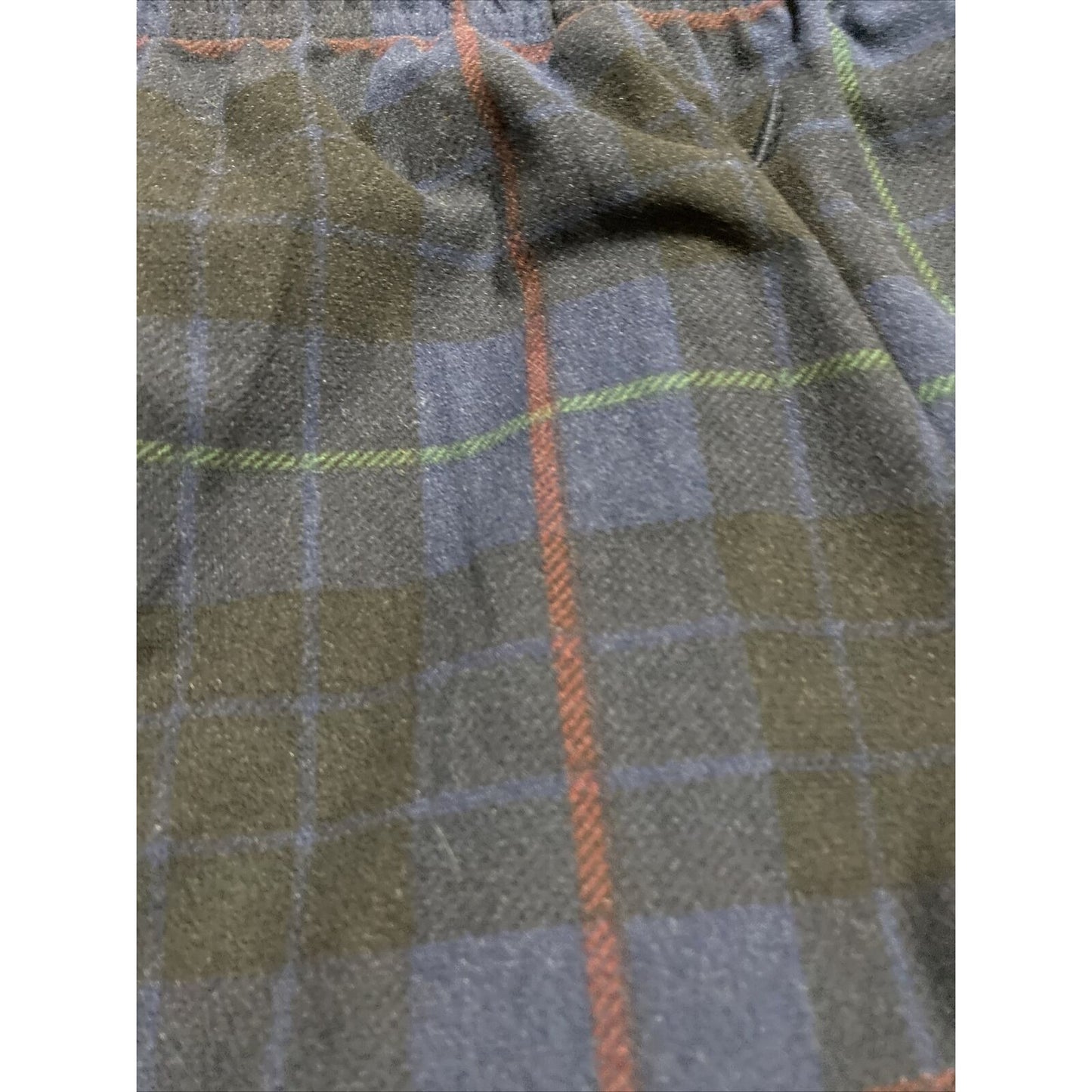 Nautica Sleepwear Men’s Medium Dark Blue Plaid Lounge Polyester Pajama Pants