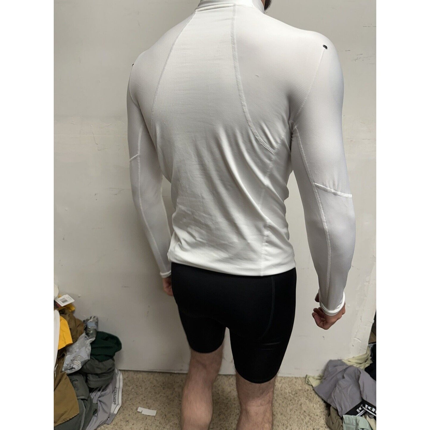 Men’s White Nike Pro Compression Hyper Warm Air Force Prep Football Shirt