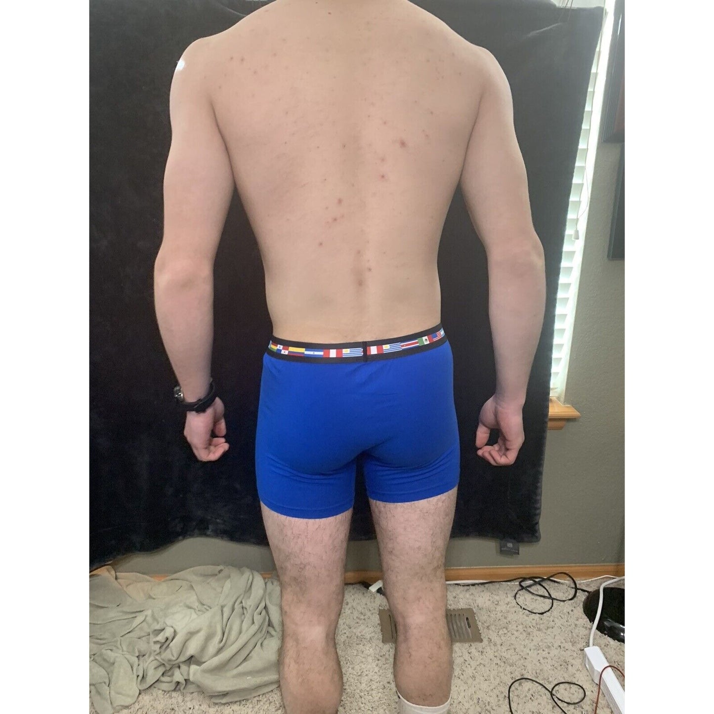 Men’s Papi Medium Boxer Briefs Royal Blue International 5% Spandex