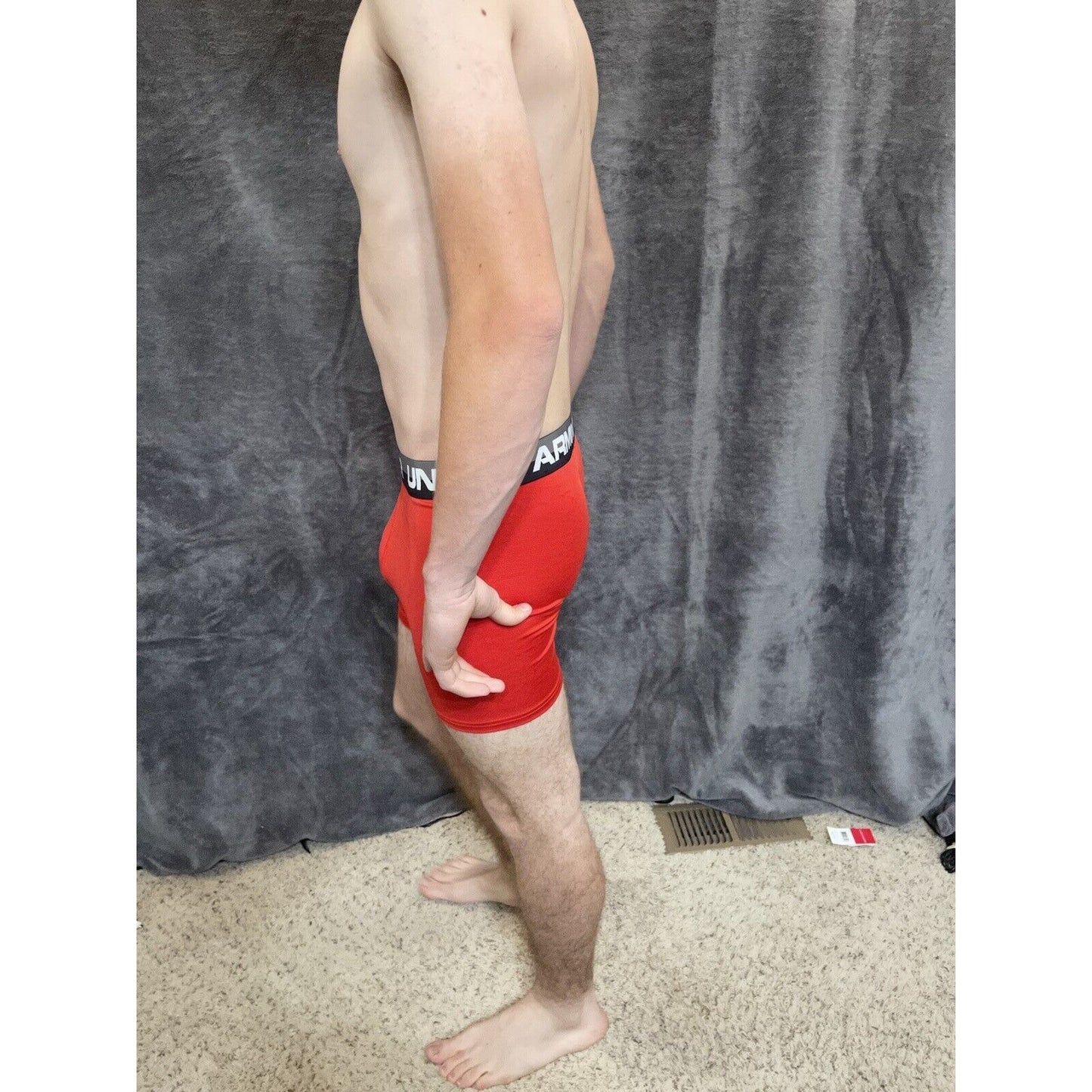 boys youth xl under armour boxerjock red with black and gray band