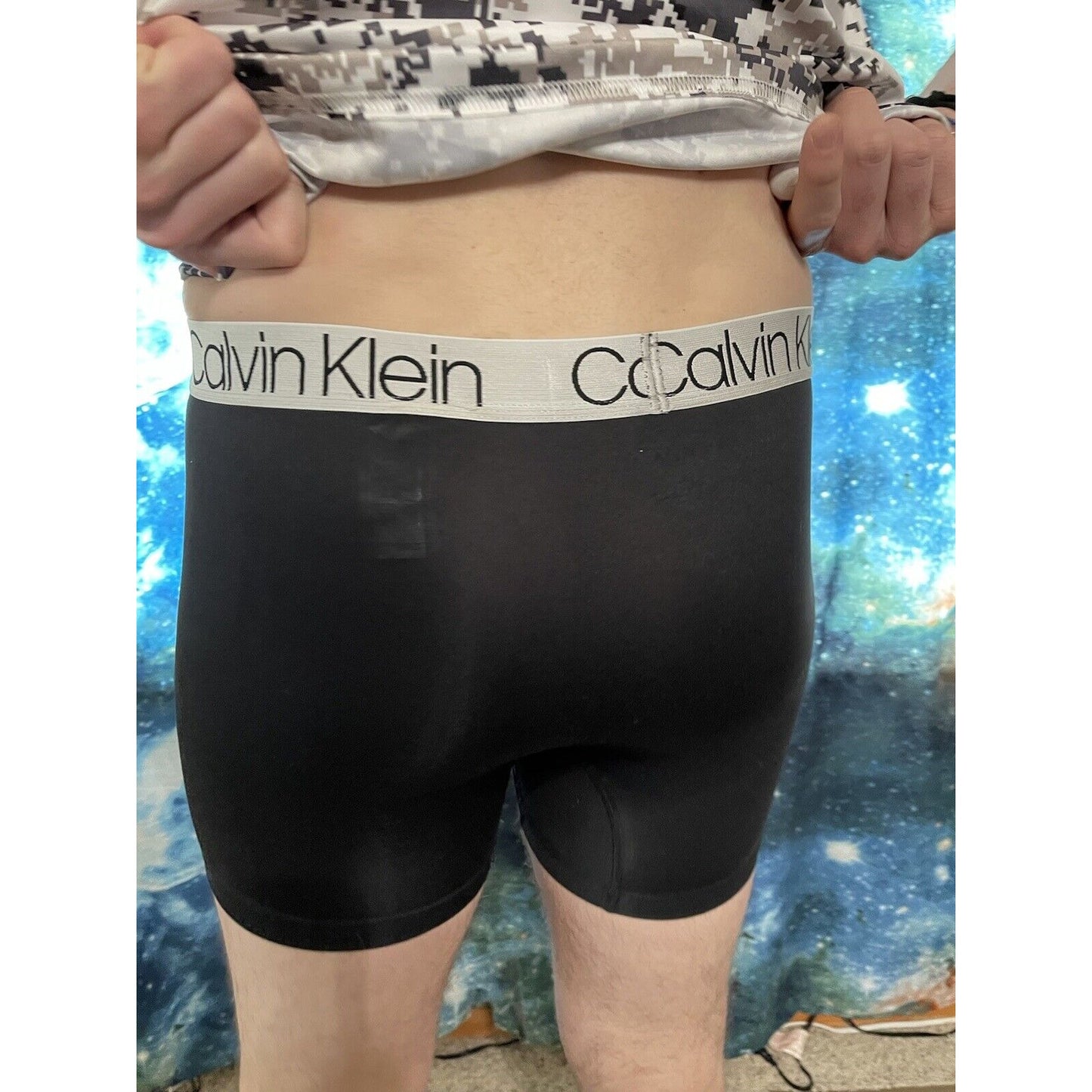 men's calvin klein black compression shorts medium