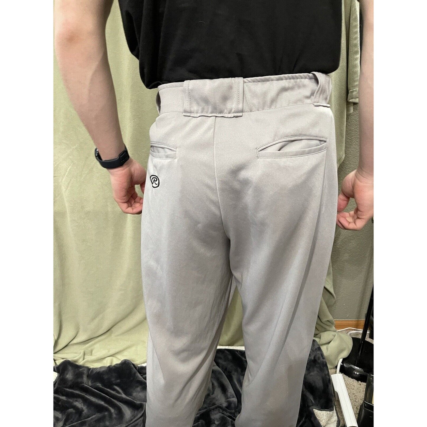 Rawlings Men's Semi-Relaxed Baseball Pants SZ Medium Grey