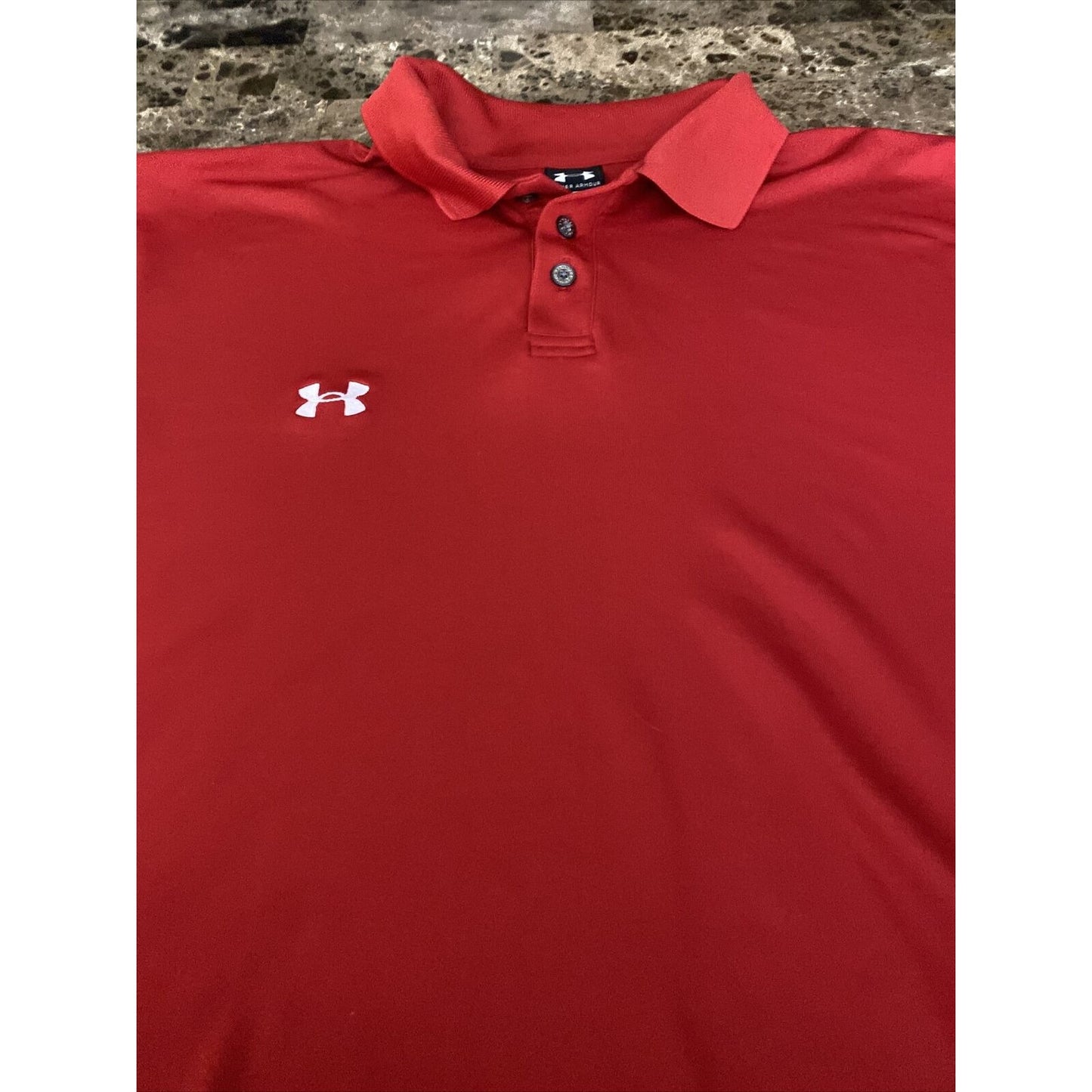 Under Armour Men’s Large Red Polyester Stretch Golf Polo Shirt