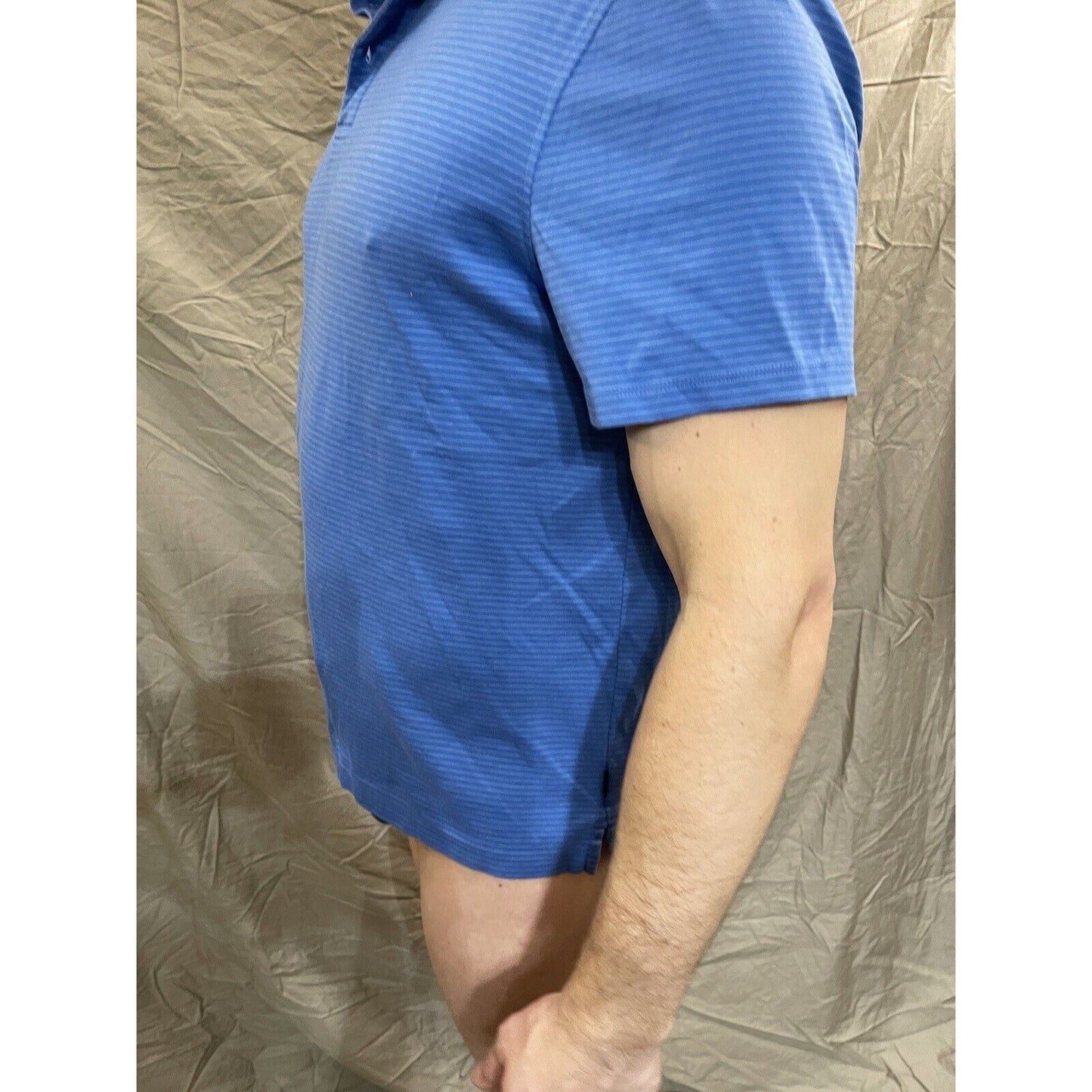 Men's Blue Striped Calvin Klein polo shirt short sleeve XL