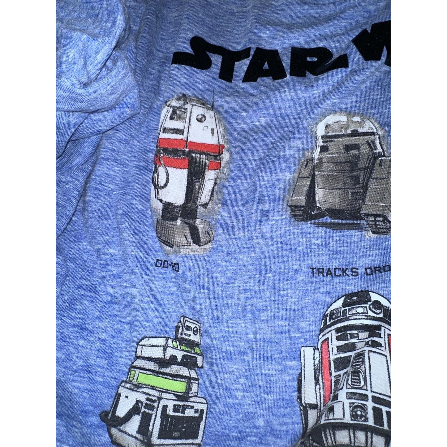 Star Wars Men’s Blue Tshirt Large Droids