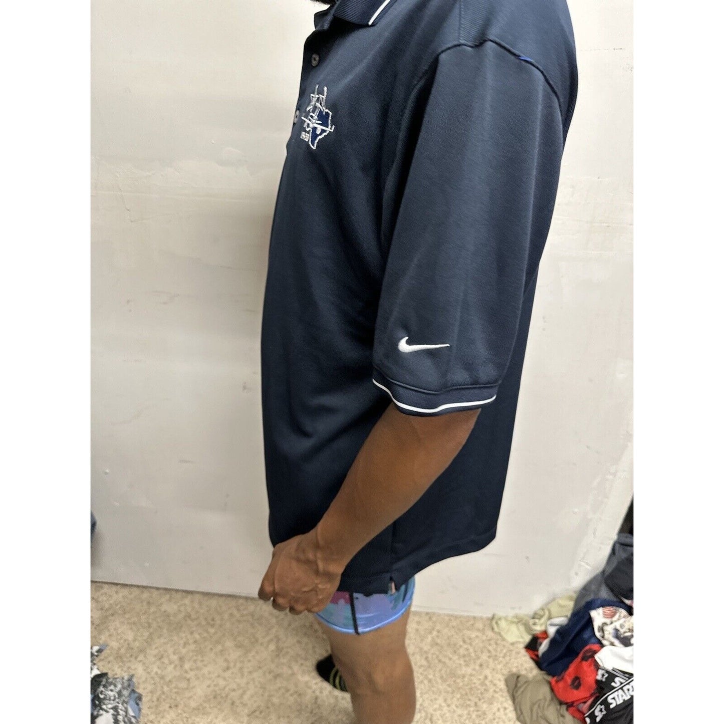 Men’s Dark Blue Nike Golf Large Polo Shirt VR-59 Texas Flying Plane