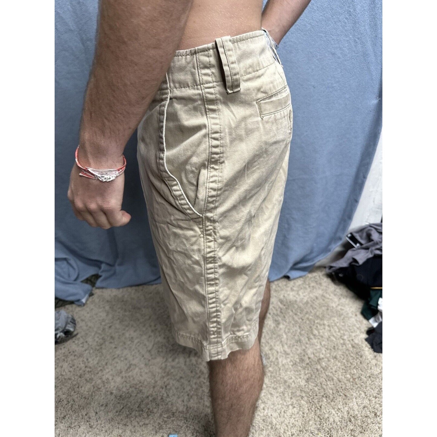 Men’s Khaki Gap Rugged Short Flat Front Shorts Size 36