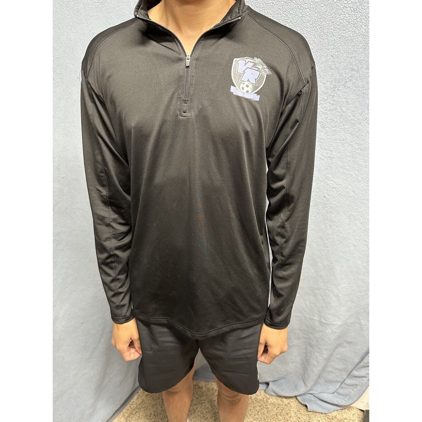 Men’s Black BSN Sports Large Quarter Zip Pullover Vista Ridge High School Soccer