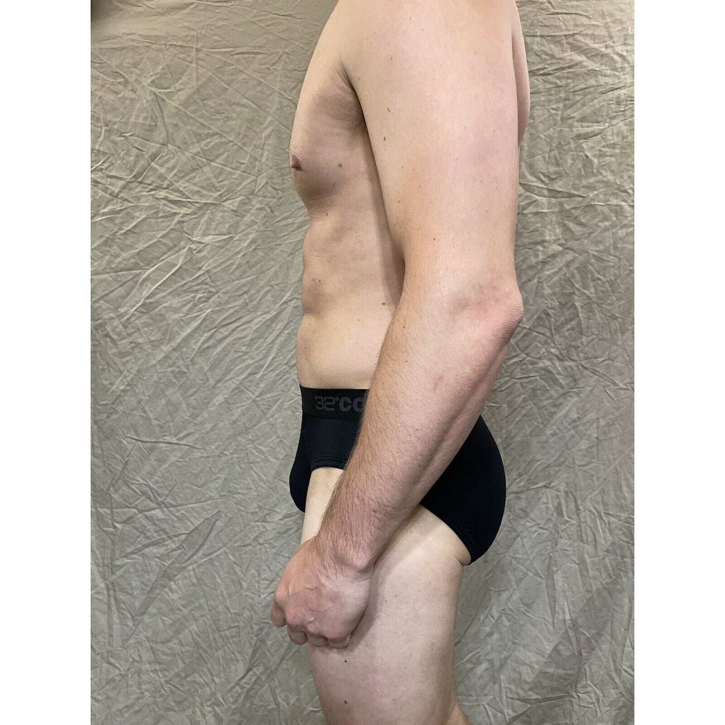 men's black 32 degrees 8% spandex athletic brief Extra Large