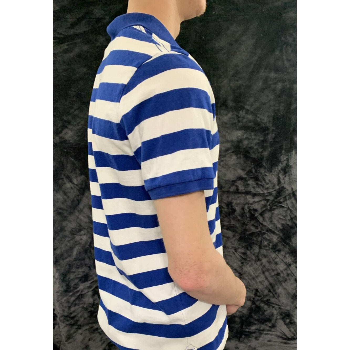 Mossimo Supply Co Blue & White Stripes Men’s Medium Short Sleeves Polo Shirt