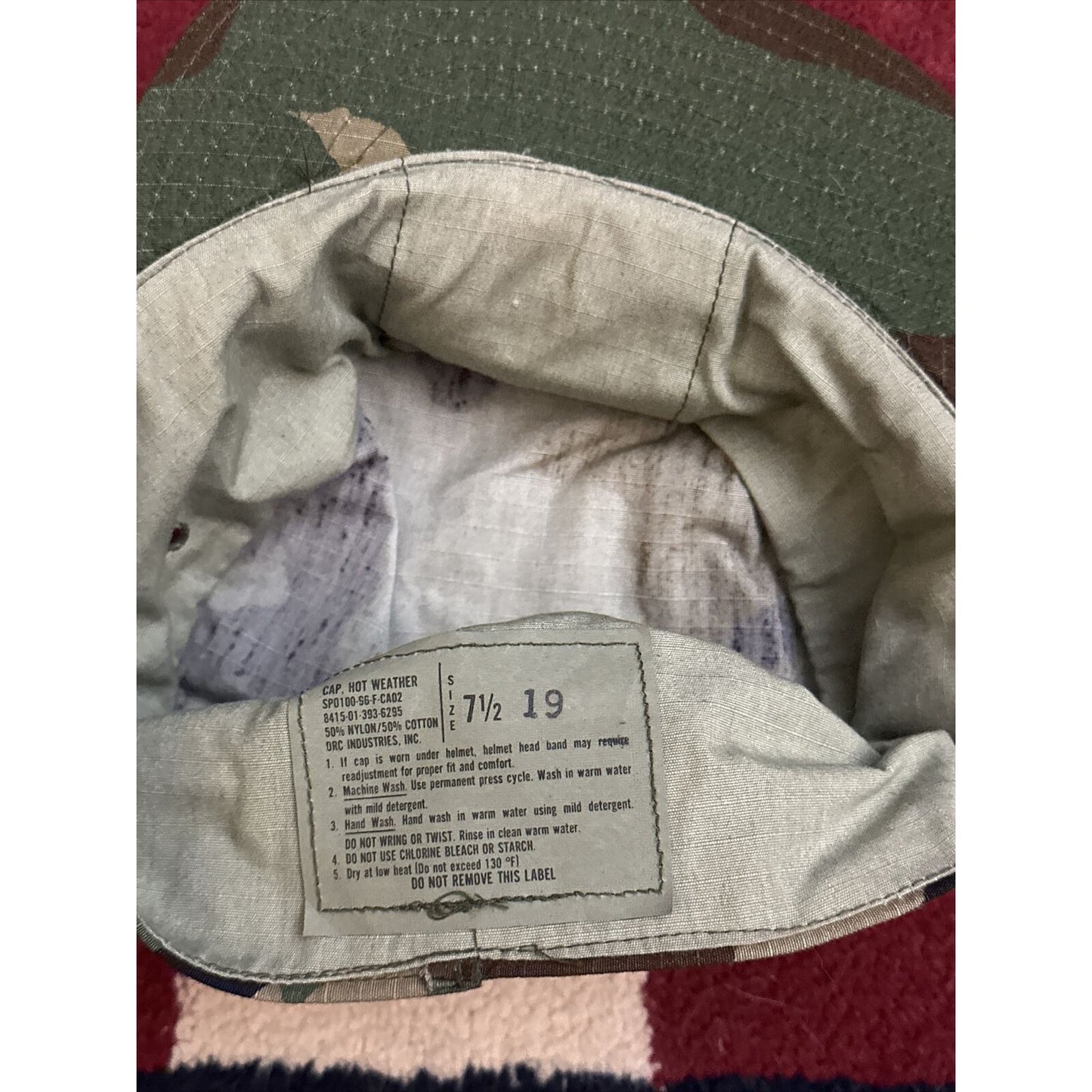 military cap hat cover BDU battle dress uniform camo 7 1/2