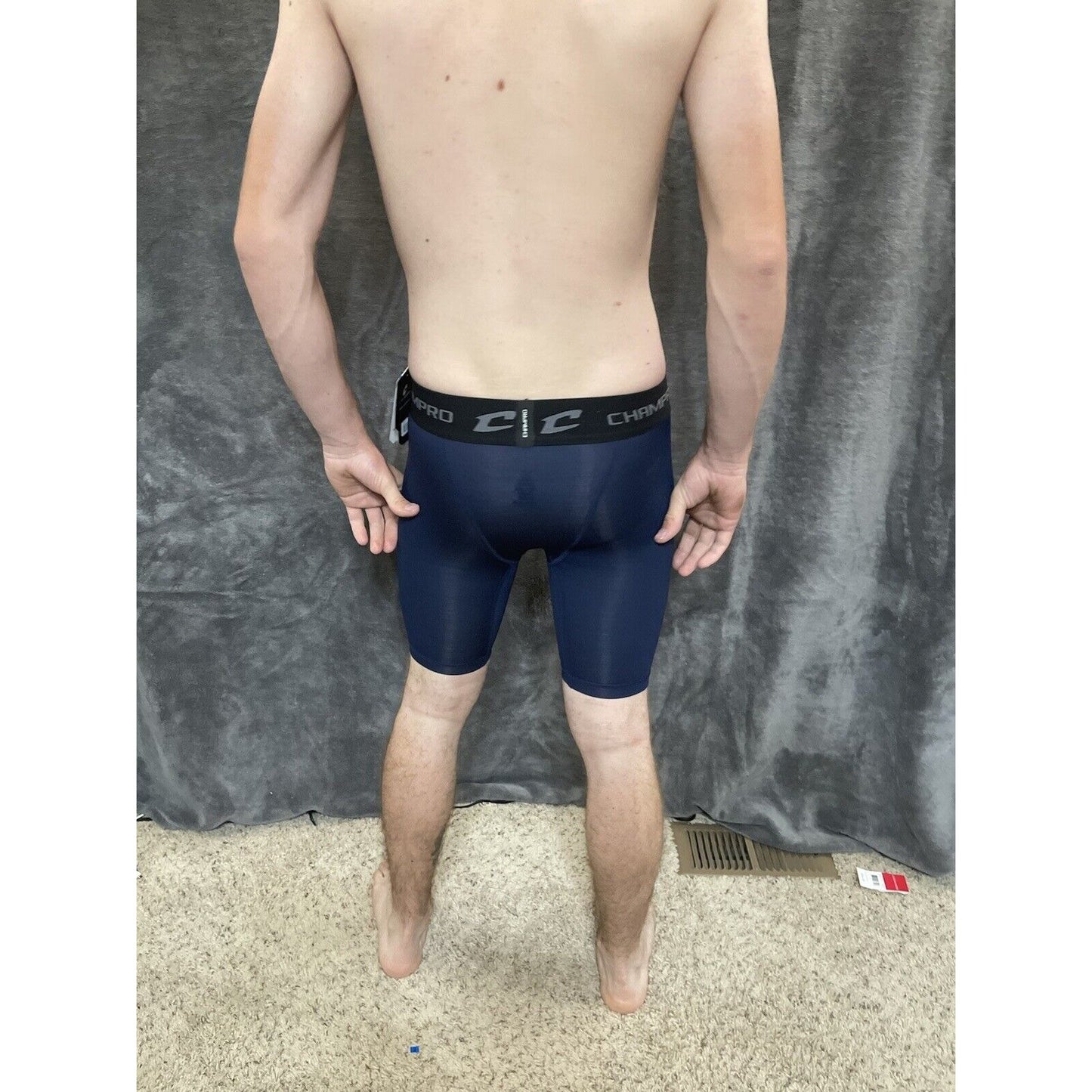 youth boys dark blue champro performance compression shorts youth large
