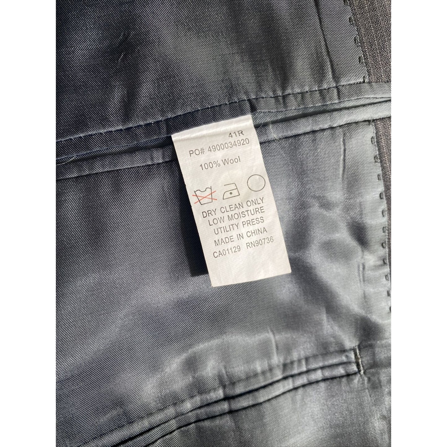 Calvin Klein Men’s 41R 100% Wool Charcoal Stripes 2-Button Blazer Jacket