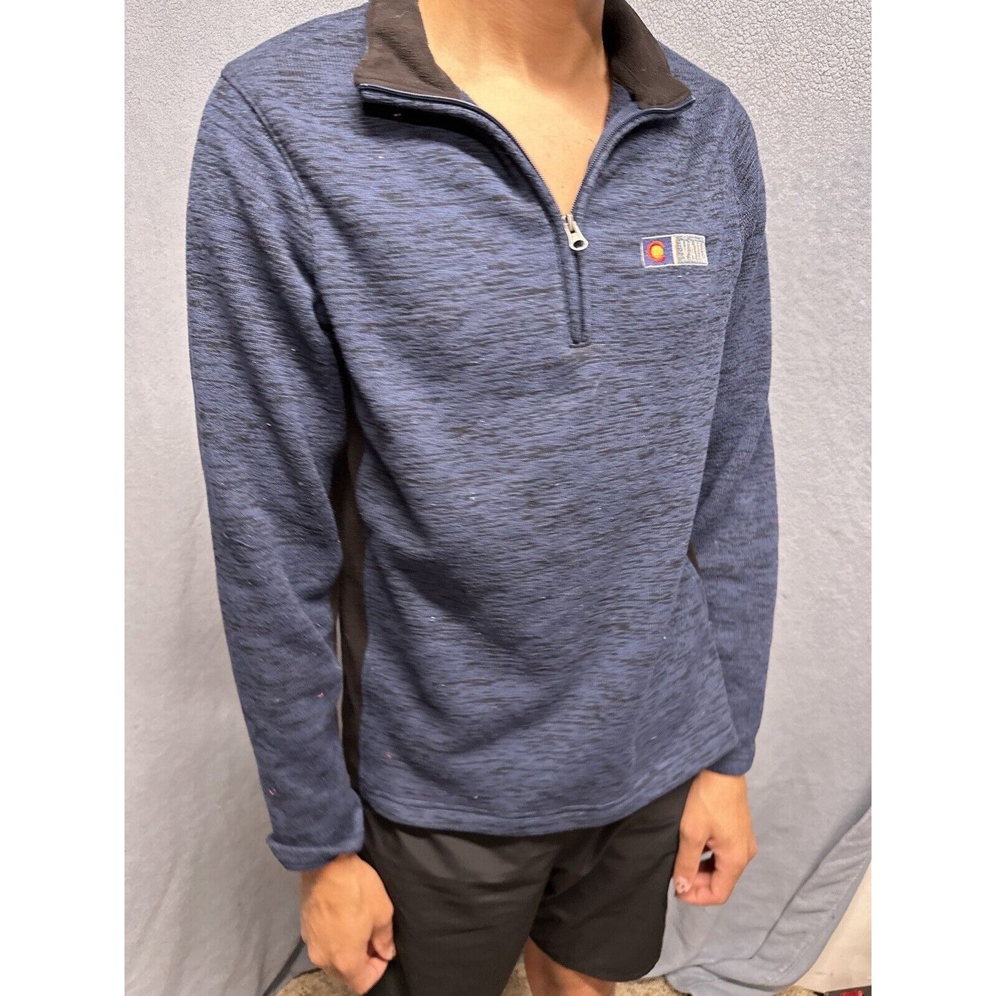 Men’s Blue 1/4 Zip Pullover Colorado Vail Gear For Sports Sweater
