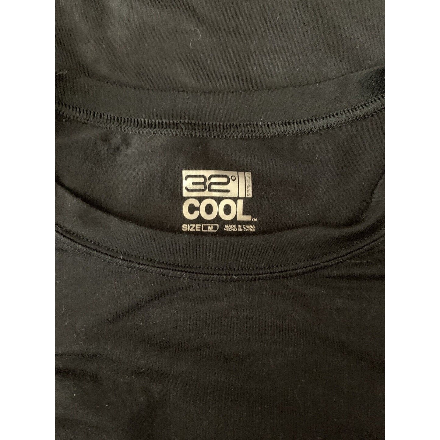 32 Degrees Cool Men Athletic T Shirt Tee Ss Crew-Neck Top Black M