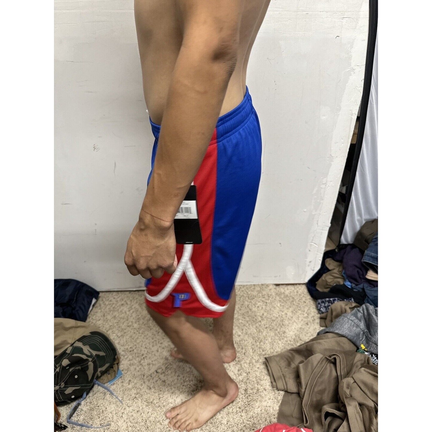 Boy’s Large Pistons NBA Adidas Performance Basketball Shorts Blue