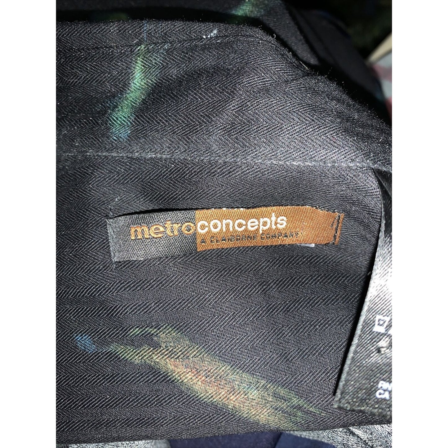 Metro Concepts Mens Medium Button Down Short Sleeve Shirt Black - Leaf Design