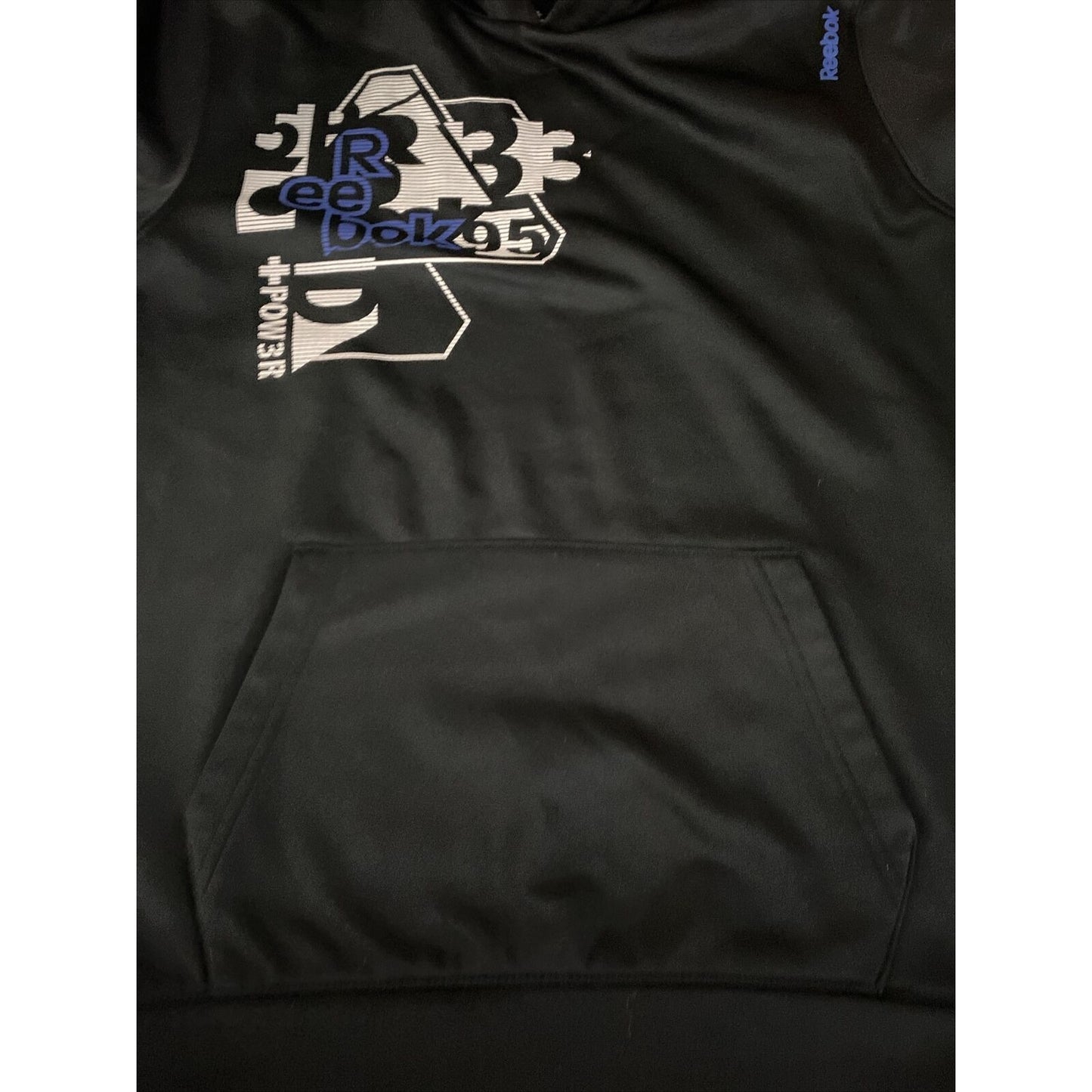 Reebok Boys’ Large Black Polyester Hoodie Pullover Sweatshirt
