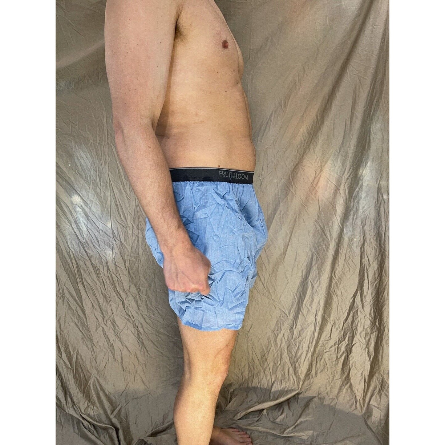 men's fruit of the loom blue boxer shorts large
