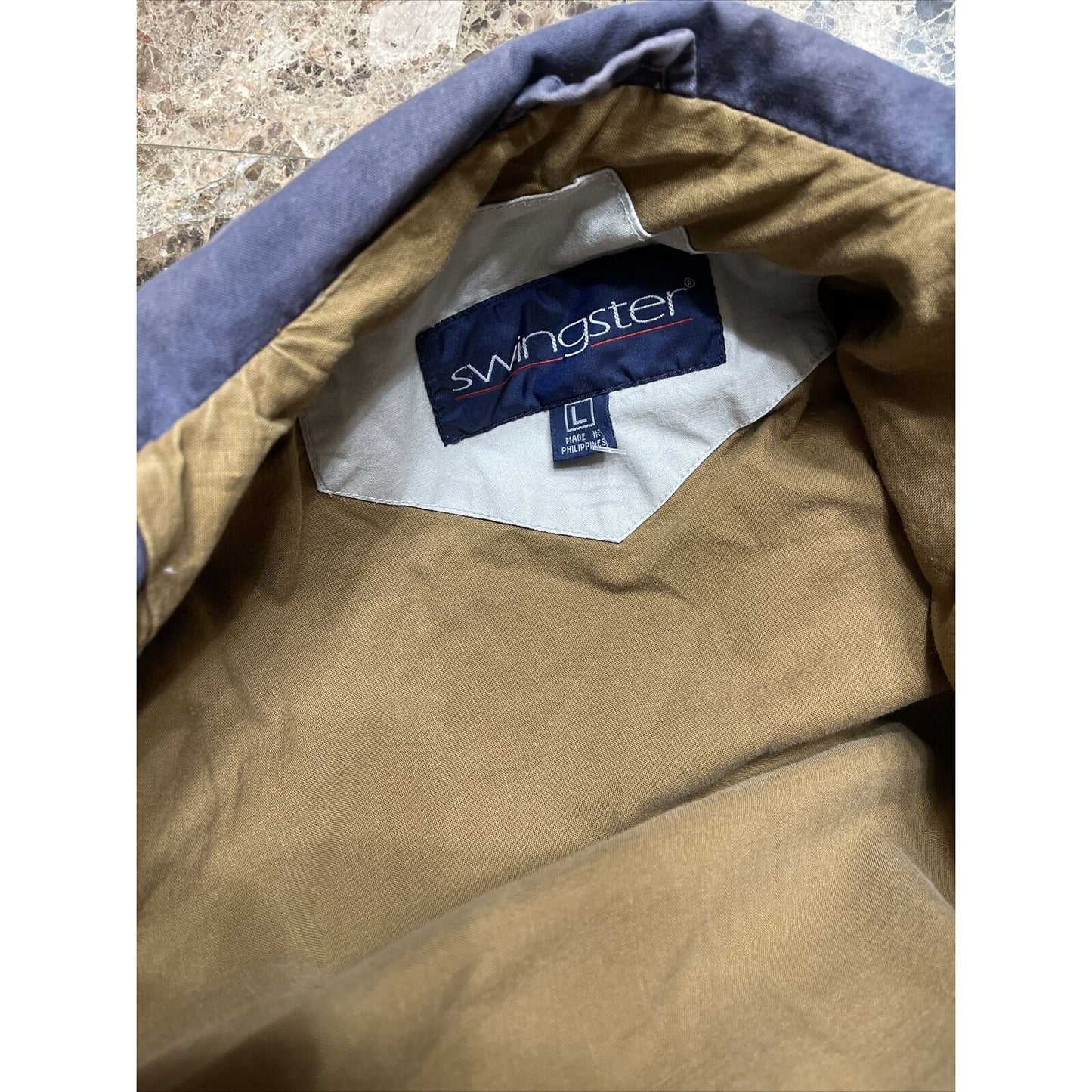 Men's Swingster Large light gray full zip jacket