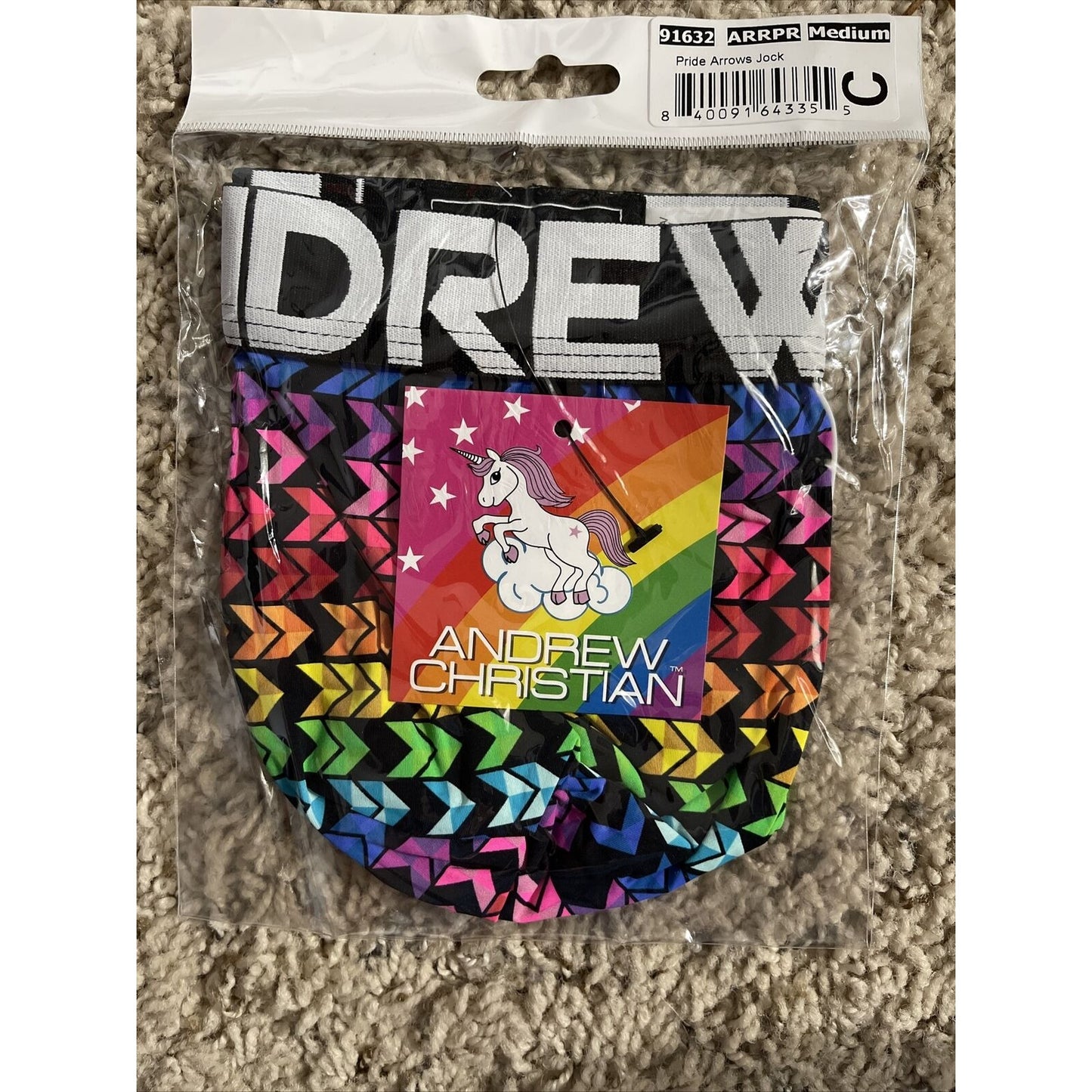 Andrew Christian Pride Arrows Brief w/ Almost Naked Mens Medium