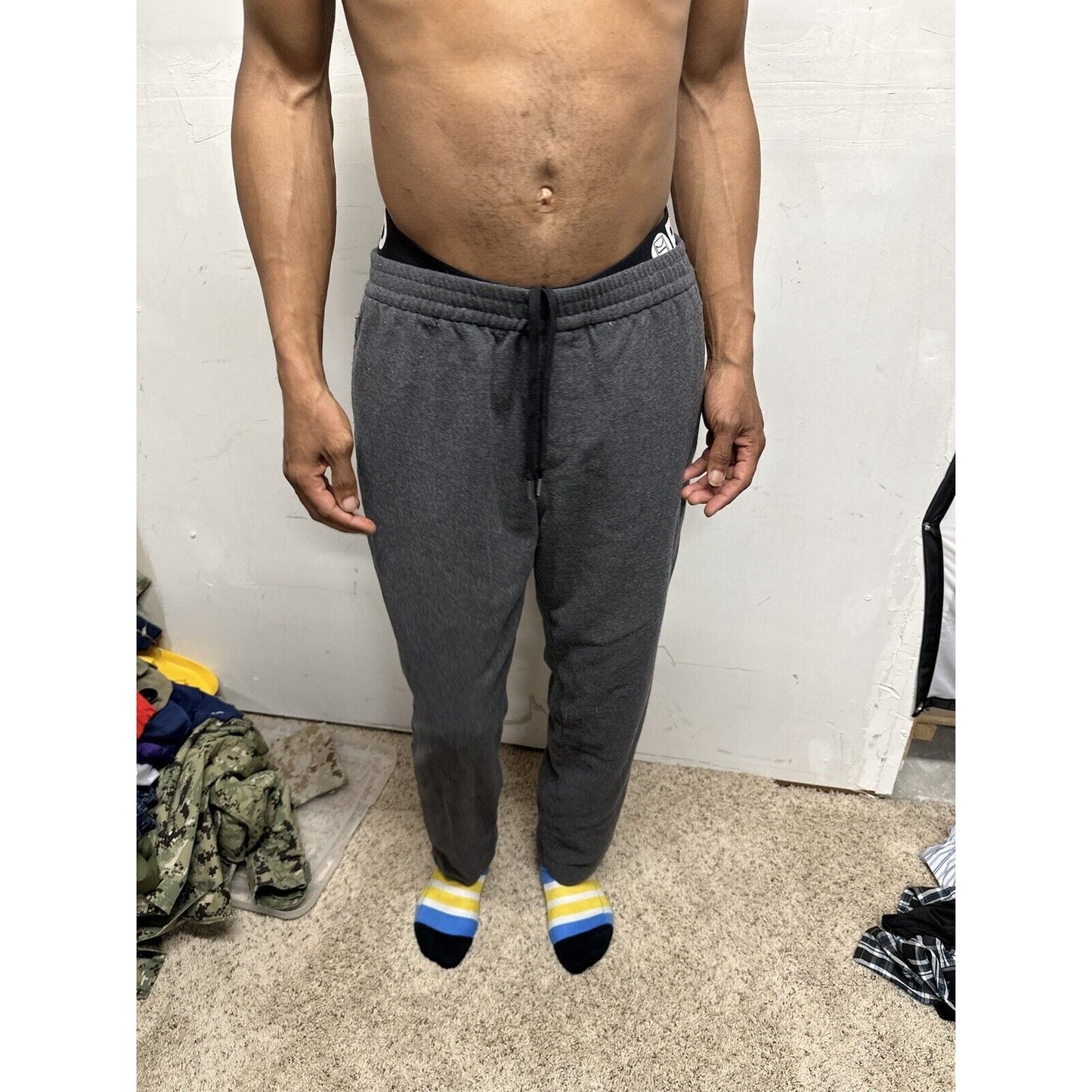 Men’s Gray Medium H&M Regular Fit Sweat Pants with Pockets