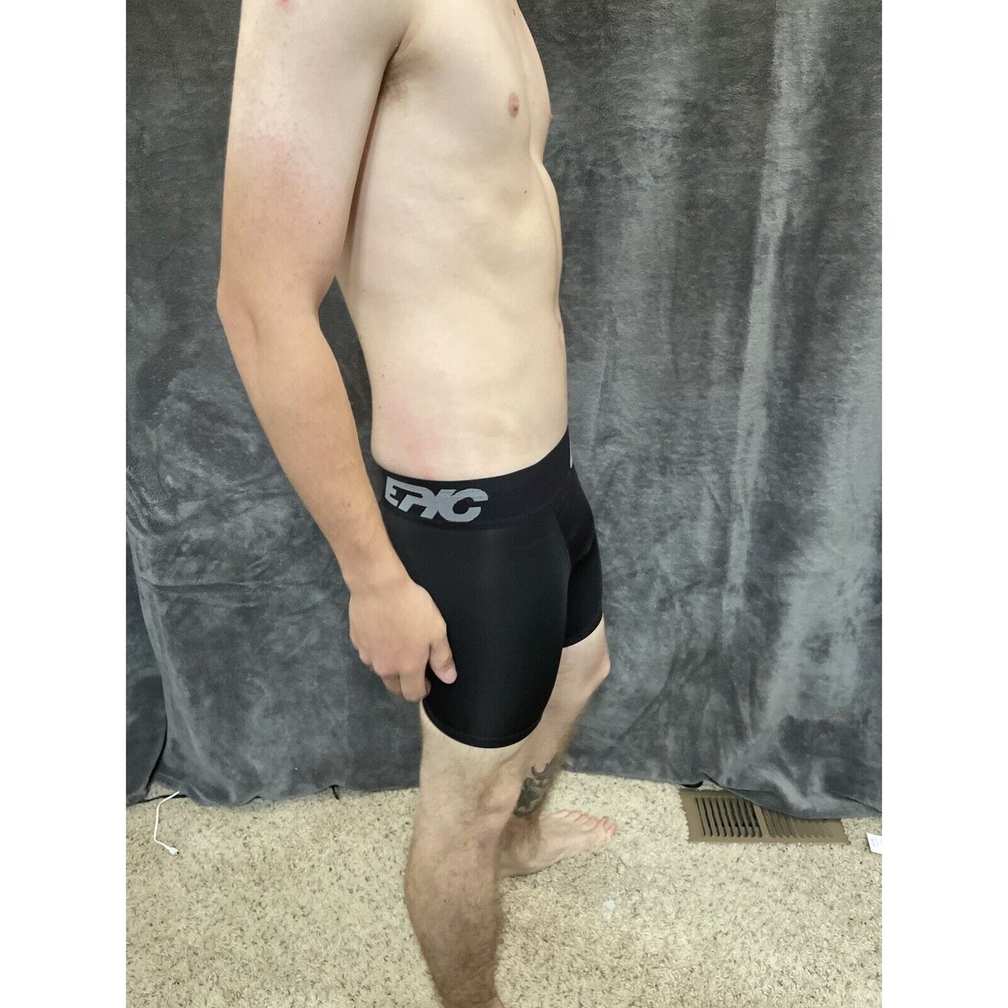 youth boys large black epic stretch 16% spandex compression shorts athletic