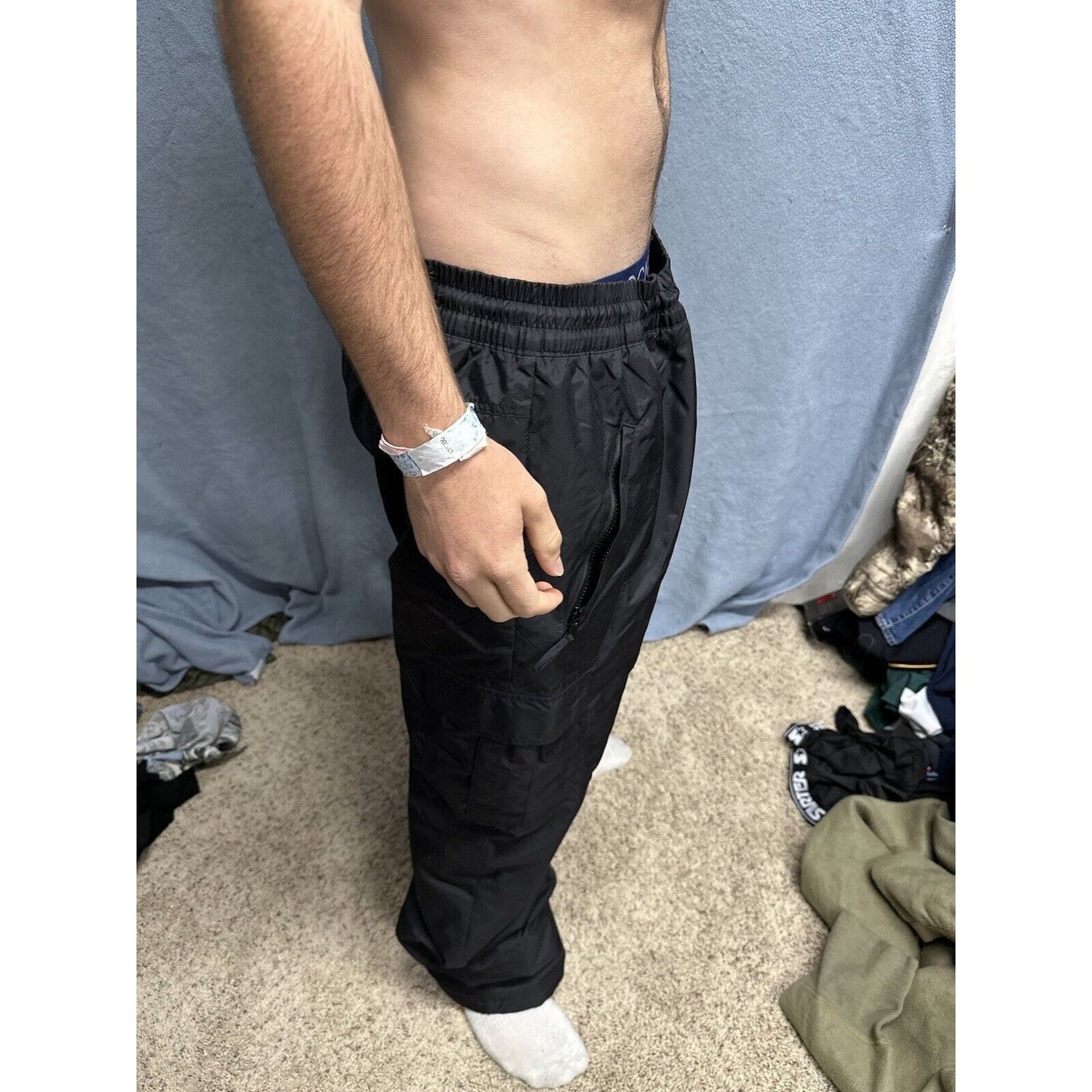 Men’s Black Sports Essentials Large Nylon Snow Pants